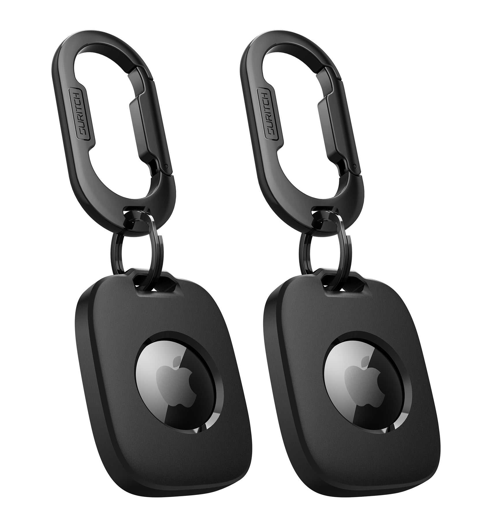 Suritch Case for AirTag Holder Keychain with Anti-Lost Carabiner Shockproof TPU Protective Cover for Kids Keys Pets Luggage Bags