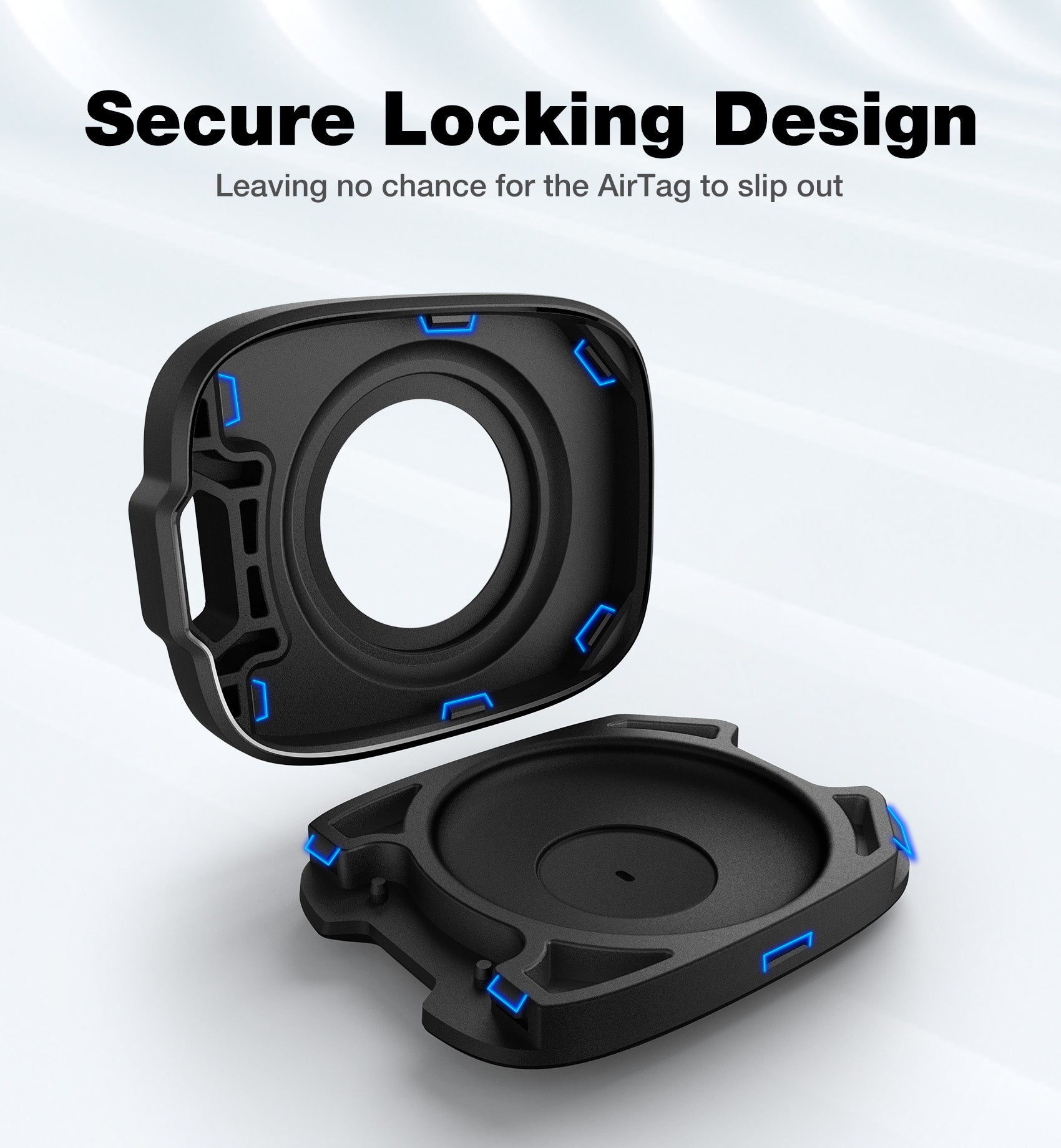 Suritch Case for AirTag Holder Keychain with Anti-Lost Carabiner Shockproof TPU Protective Cover for Kids Keys Pets Luggage Bags