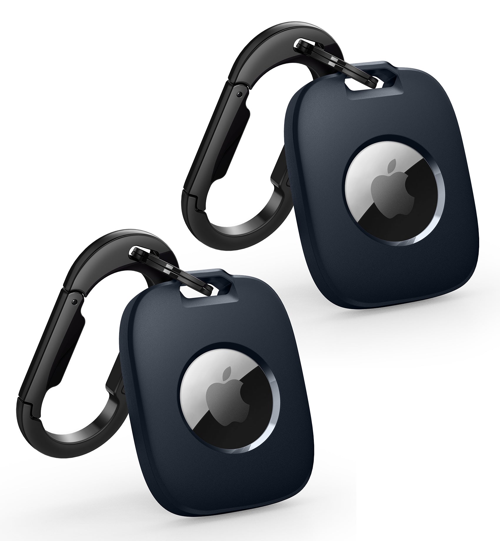 Suritch Case for AirTag Holder Keychain with Anti-Lost Carabiner Shockproof TPU Protective Cover for Kids Keys Pets Luggage Bags