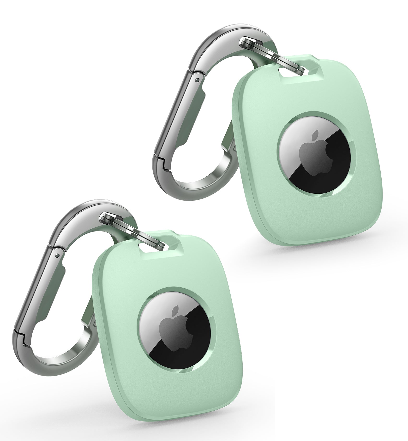 Suritch Case for AirTag Holder Keychain with Anti-Lost Carabiner Shockproof TPU Protective Cover for Kids Keys Pets Luggage Bags
