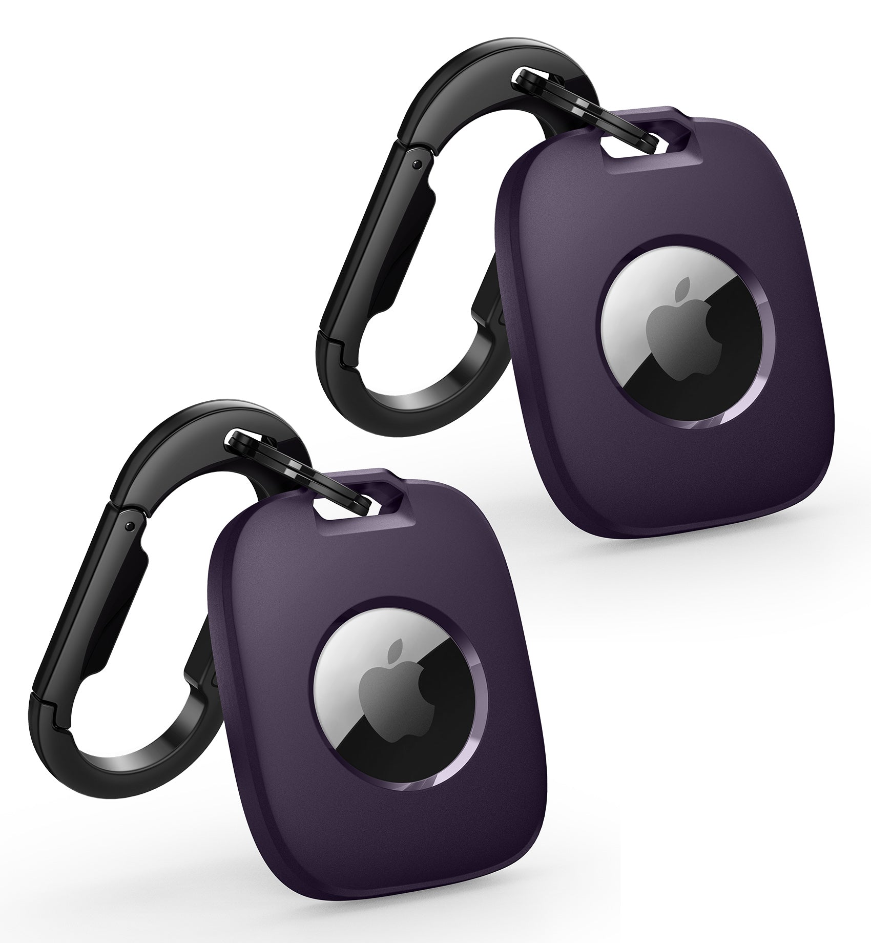 Suritch Case for AirTag Holder Keychain with Anti-Lost Carabiner Shockproof TPU Protective Cover for Kids Keys Pets Luggage Bags