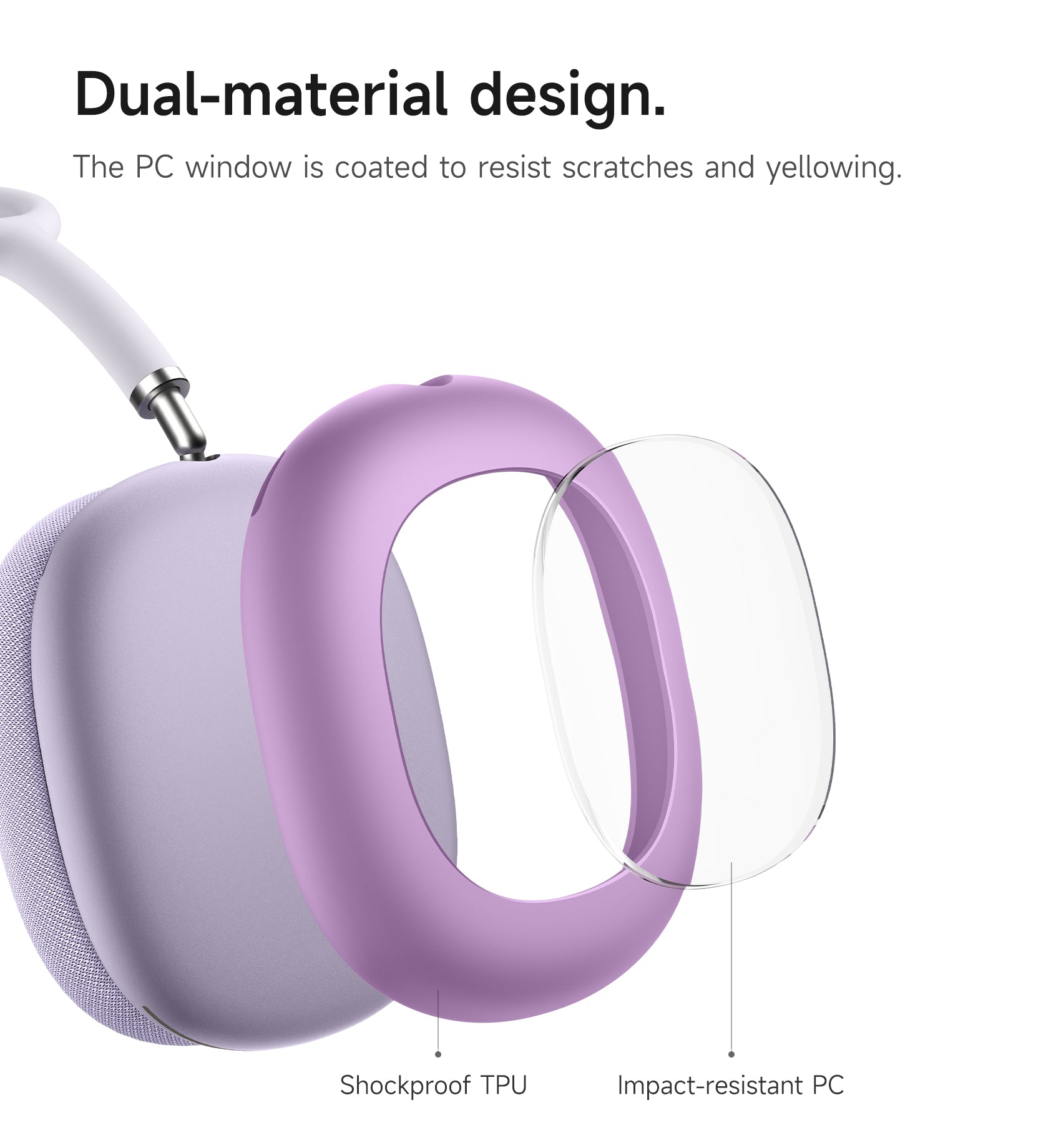 Suritch Case for Apple AirPods Max TPU Anti-Scratch Ear Cups Cover Rugged Shockproof Protective Cover
