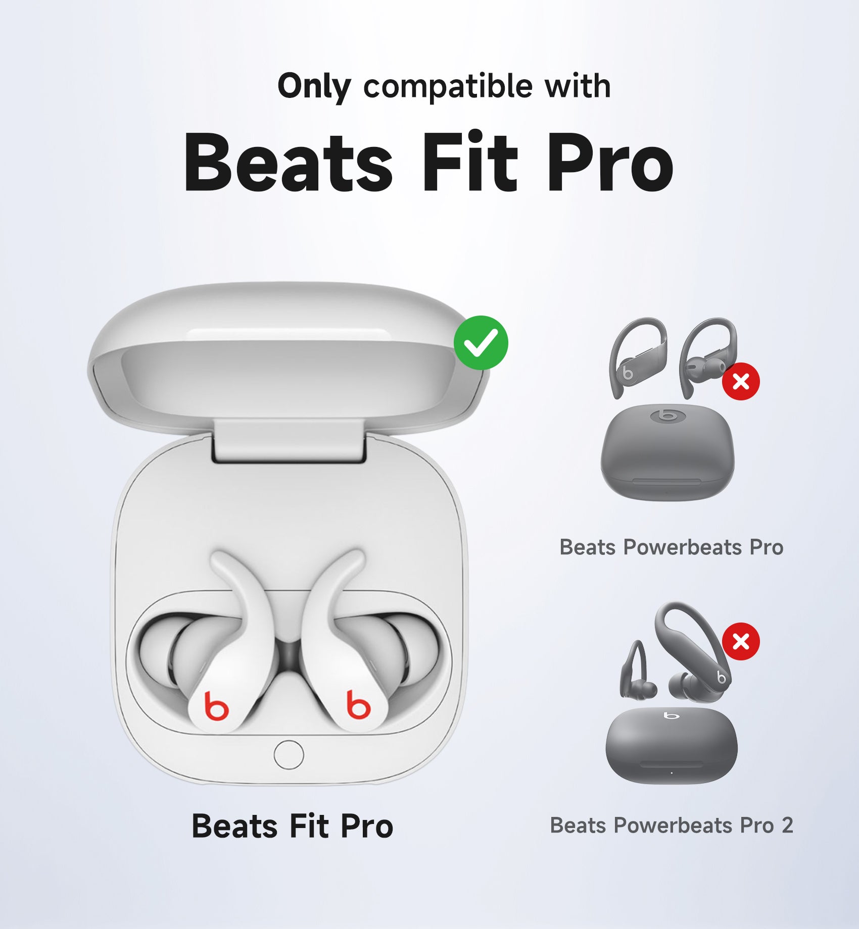Suritch Case for Beats Fit Pro Earbuds Shock-Absorbing Protective TPU Shell Secure Locking System with Anti-Lost Keychain