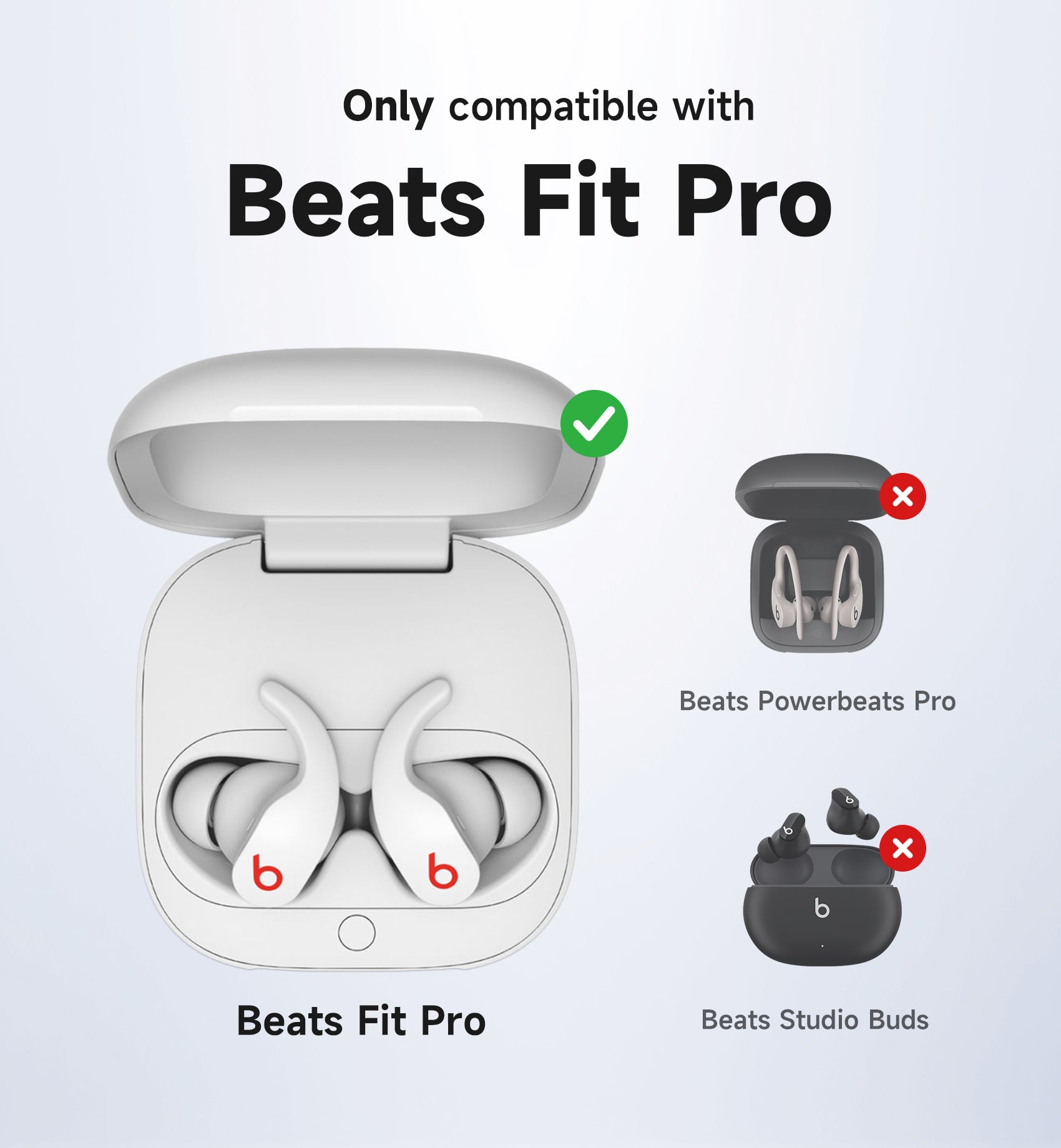 Suritch Case for Beats Fit Pro Earbuds Shock-Absorbing Protective TPU Shell Secure Locking System with Anti-Lost Keychain