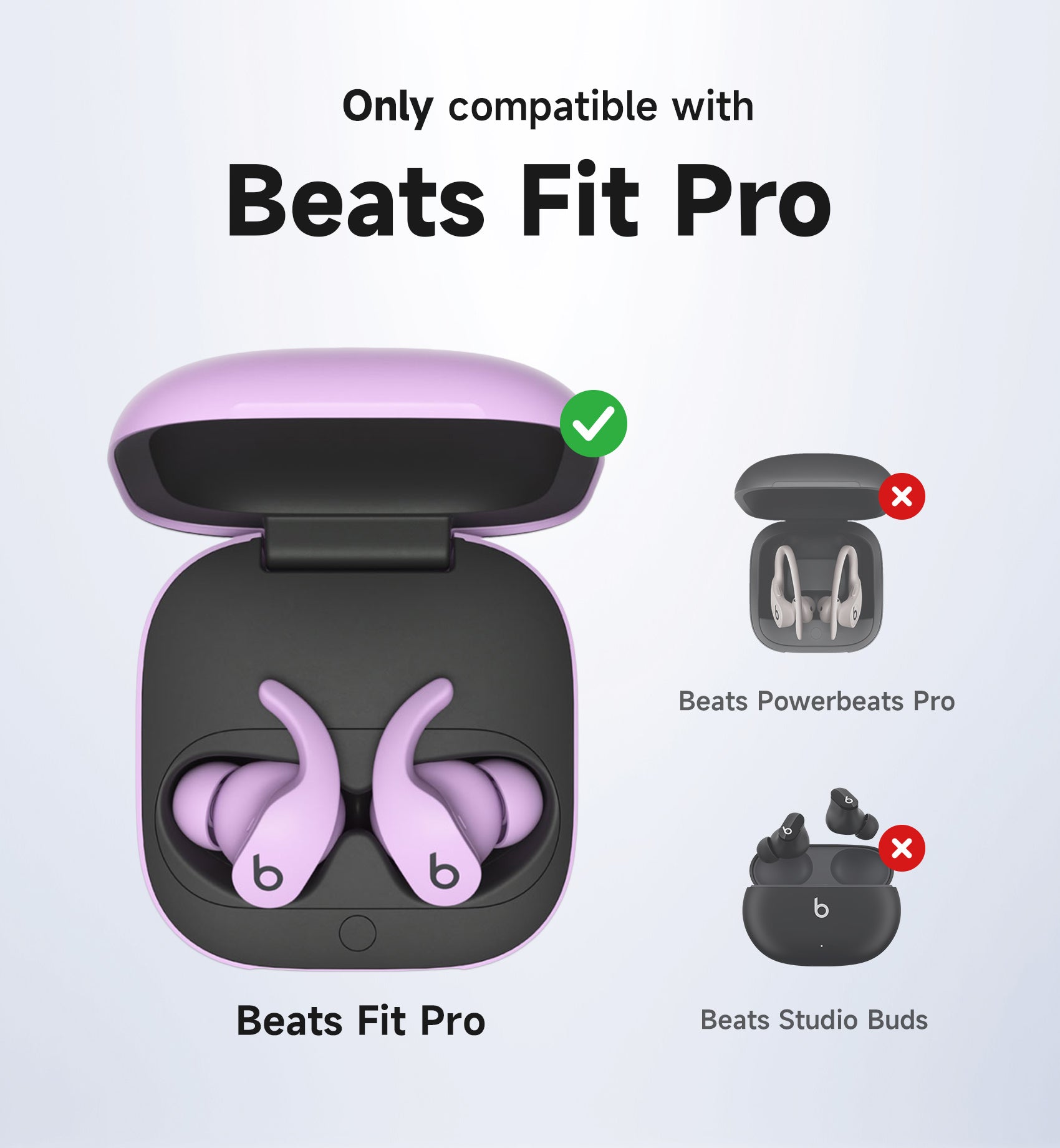 Suritch Case for Beats Fit Pro Earbuds Shock-Absorbing Protective TPU Shell Secure Locking System with Anti-Lost Keychain