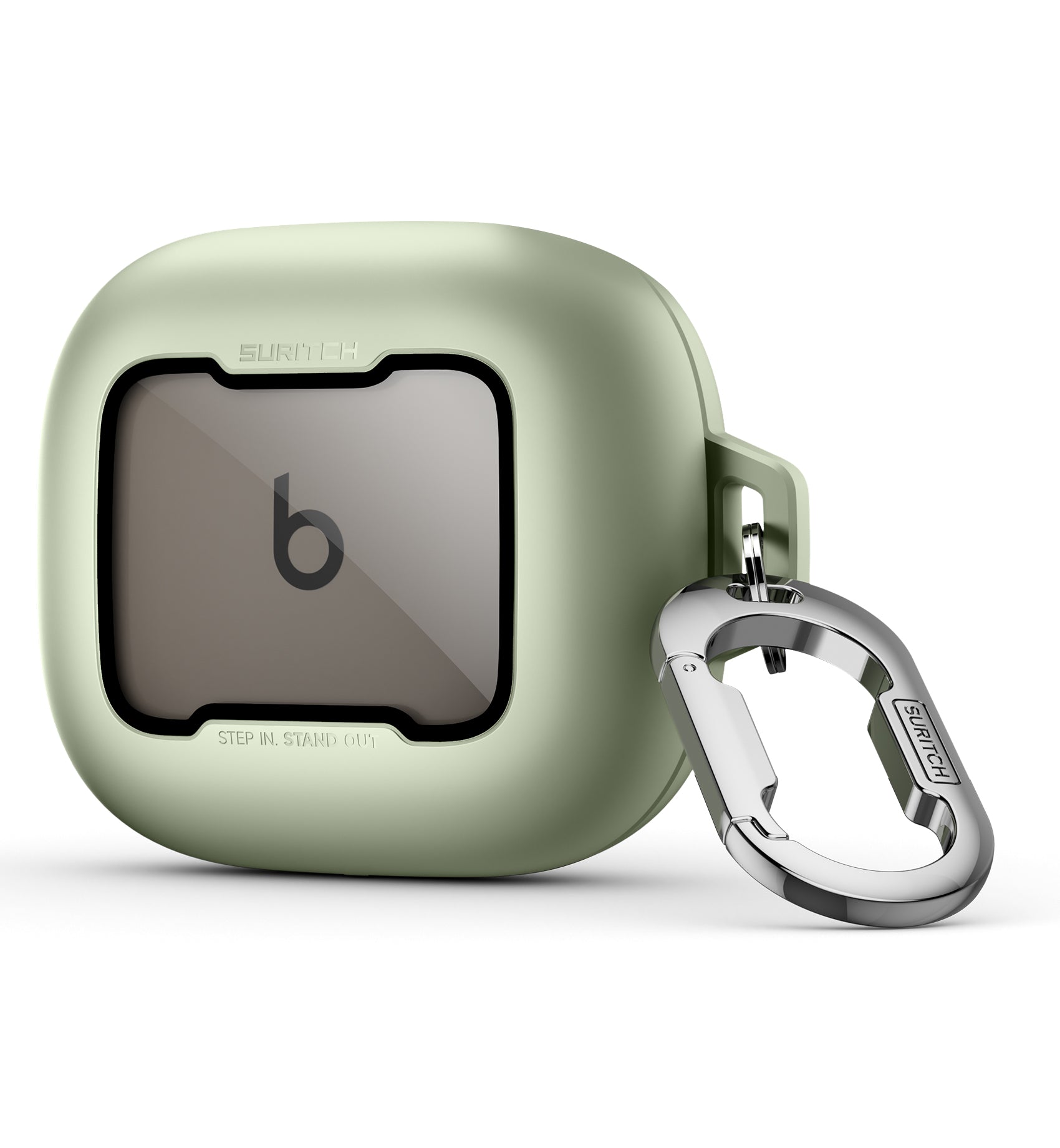 Suritch Case for Beats Powerbeats Fit 2025 Magnetic Bumper Shockproof Protective Cover with Magnetic Lock Carabiner for Workout Sport Travel