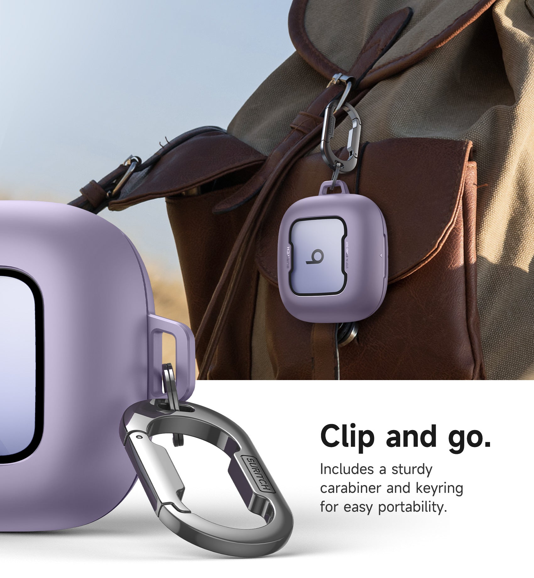 Suritch Case for Beats Powerbeats Pro 2nd Gen 2025 Magnetic Locking Shockproof Bumper Protective Cover with Carabiner Keyring Cleaner Kit
