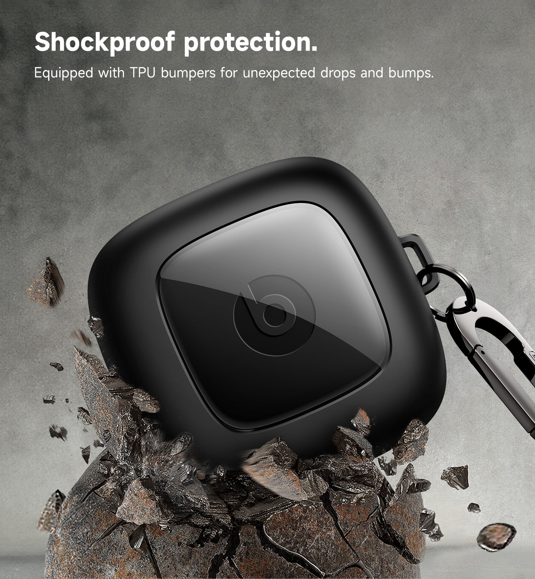 Suritch Case for Beats Powerbeats Pro Wireless Earbuds Shockproof Magnetic Protective Cover with Magnetic Lid Lock Carabiner Full-Body Drop Protection