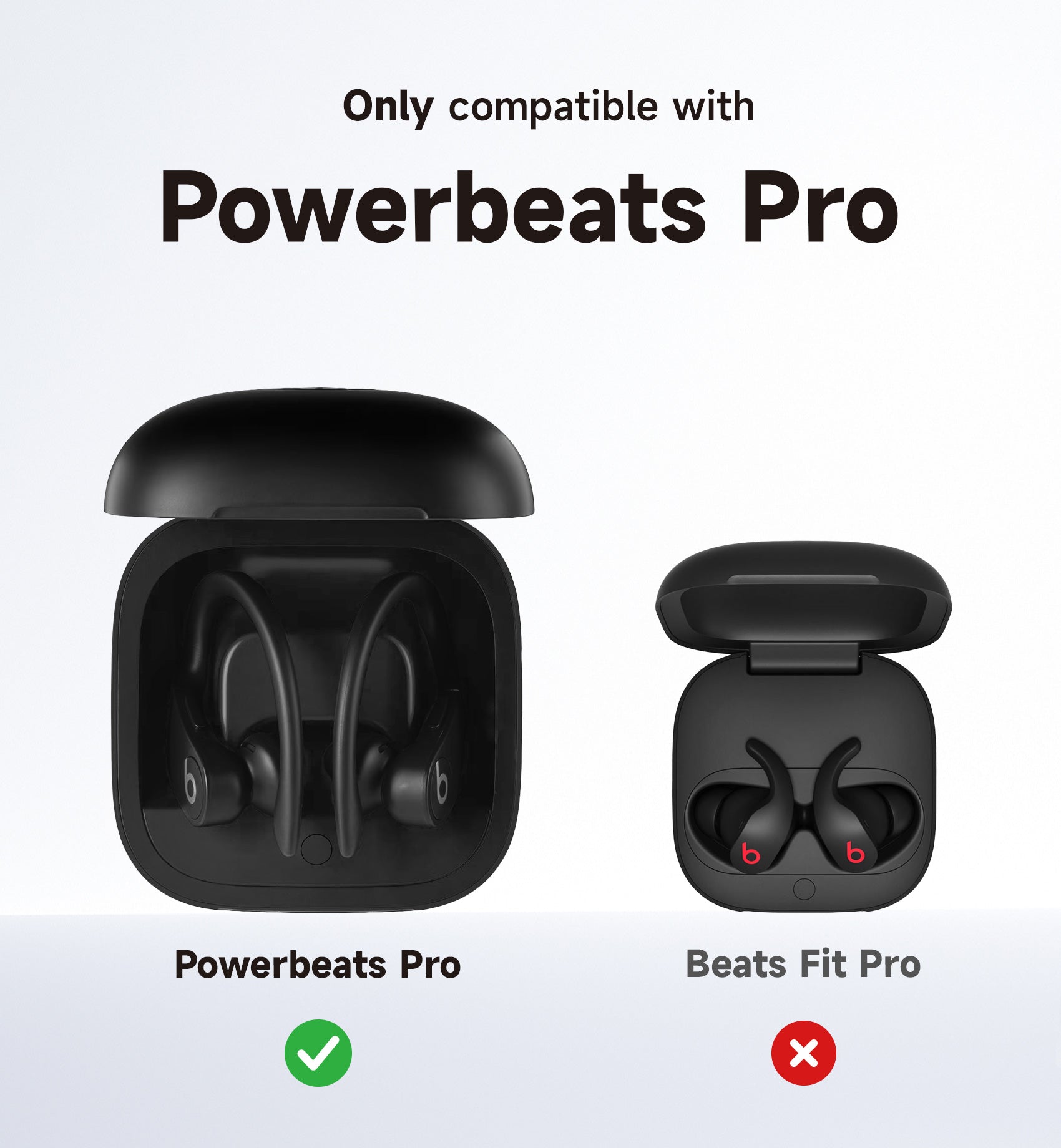 Suritch Case for Beats Powerbeats Pro Wireless Earbuds Shockproof Magnetic Protective Cover with Magnetic Lid Lock Carabiner Full-Body Drop Protection