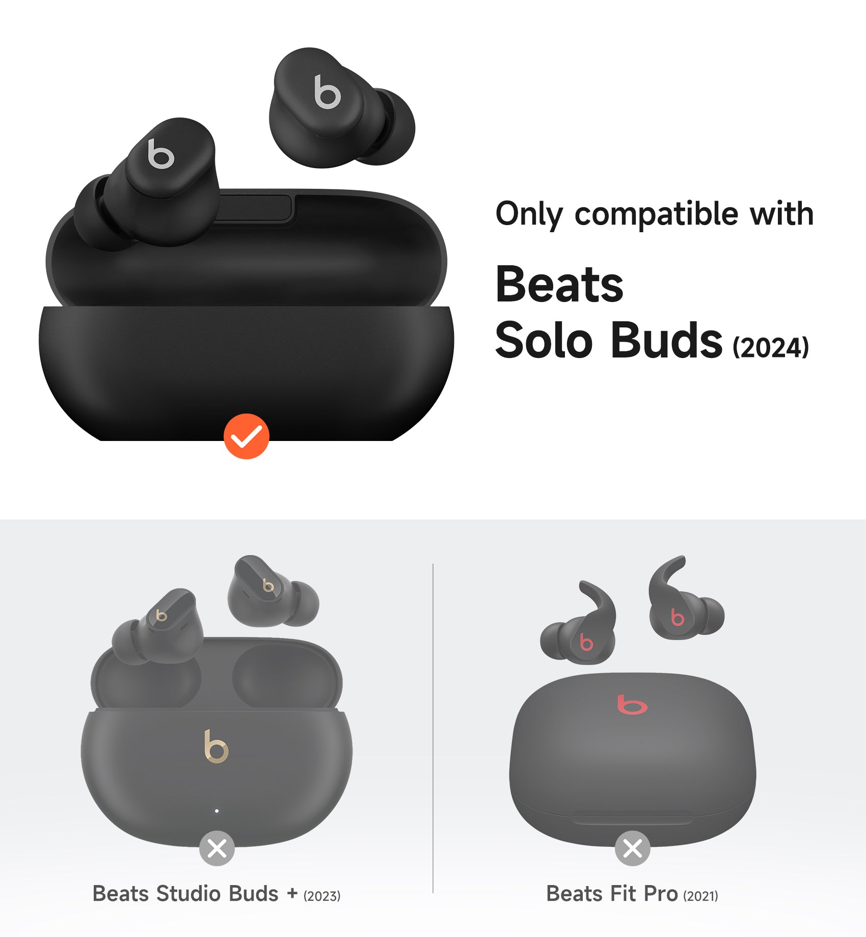 Suritch Case for Beats Solo Buds 2024 Magnetic Protective Covers Wireless Earbuds with Magnetic Lok Carabiner Keyring Cleaning Kit