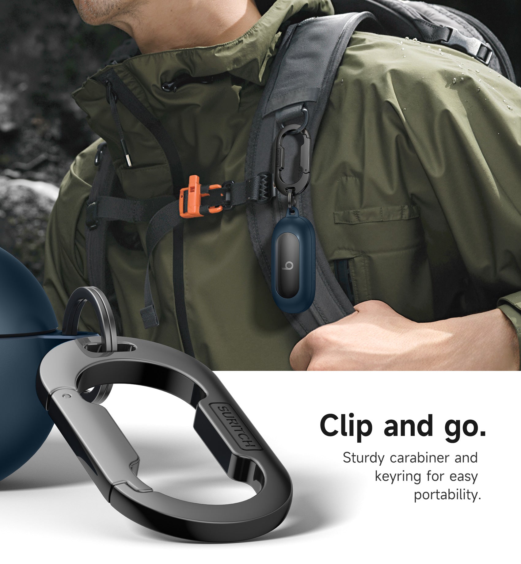 Suritch Case for Beats Solo Buds 2024 Magnetic Protective Covers Wireless Earbuds with Magnetic Lok Carabiner Keyring Cleaning Kit