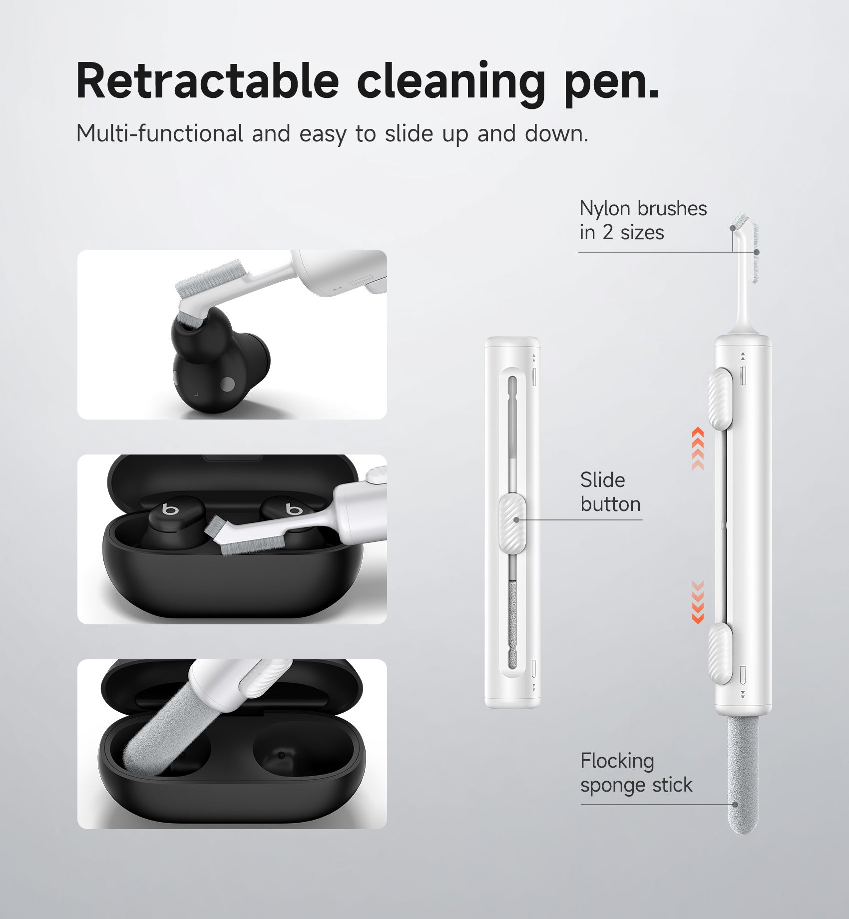 Suritch Case for Beats Solo Buds 2024 Magnetic Protective Covers Wireless Earbuds with Magnetic Lok Carabiner Keyring Cleaning Kit