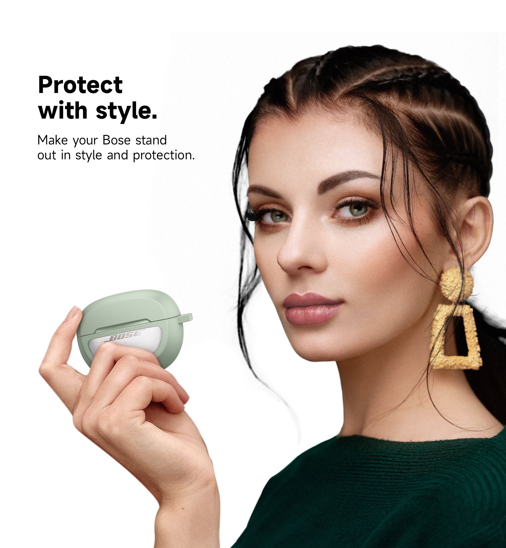 Suritch Case for Bose Ultra Open 2024 Shockproof Protective Cover for Wireless Ear Earbuds Accessories with Carabiner