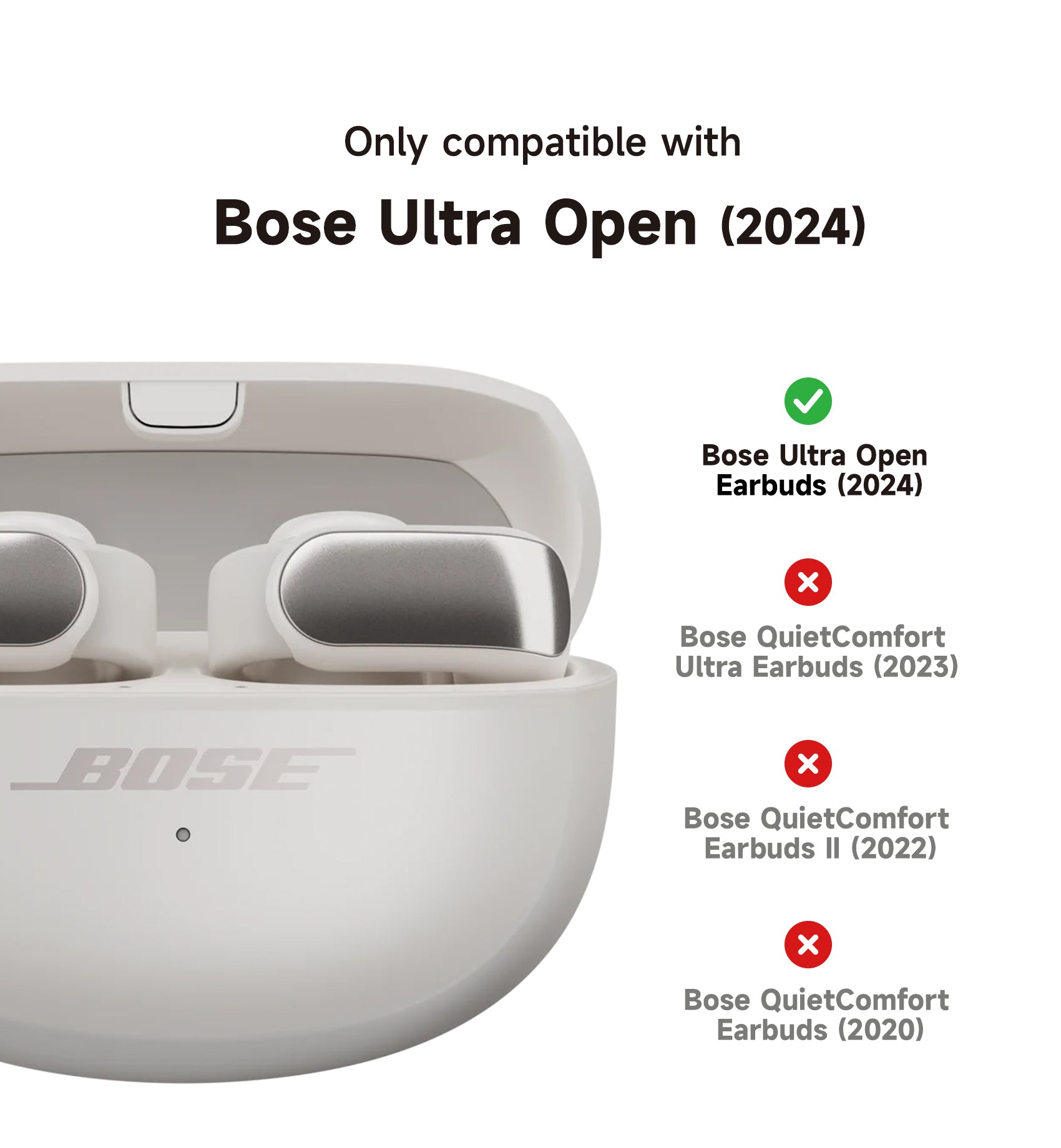 Suritch Case for Bose Ultra Open 2024 Shockproof Protective Cover for Wireless Ear Earbuds Accessories with Carabiner