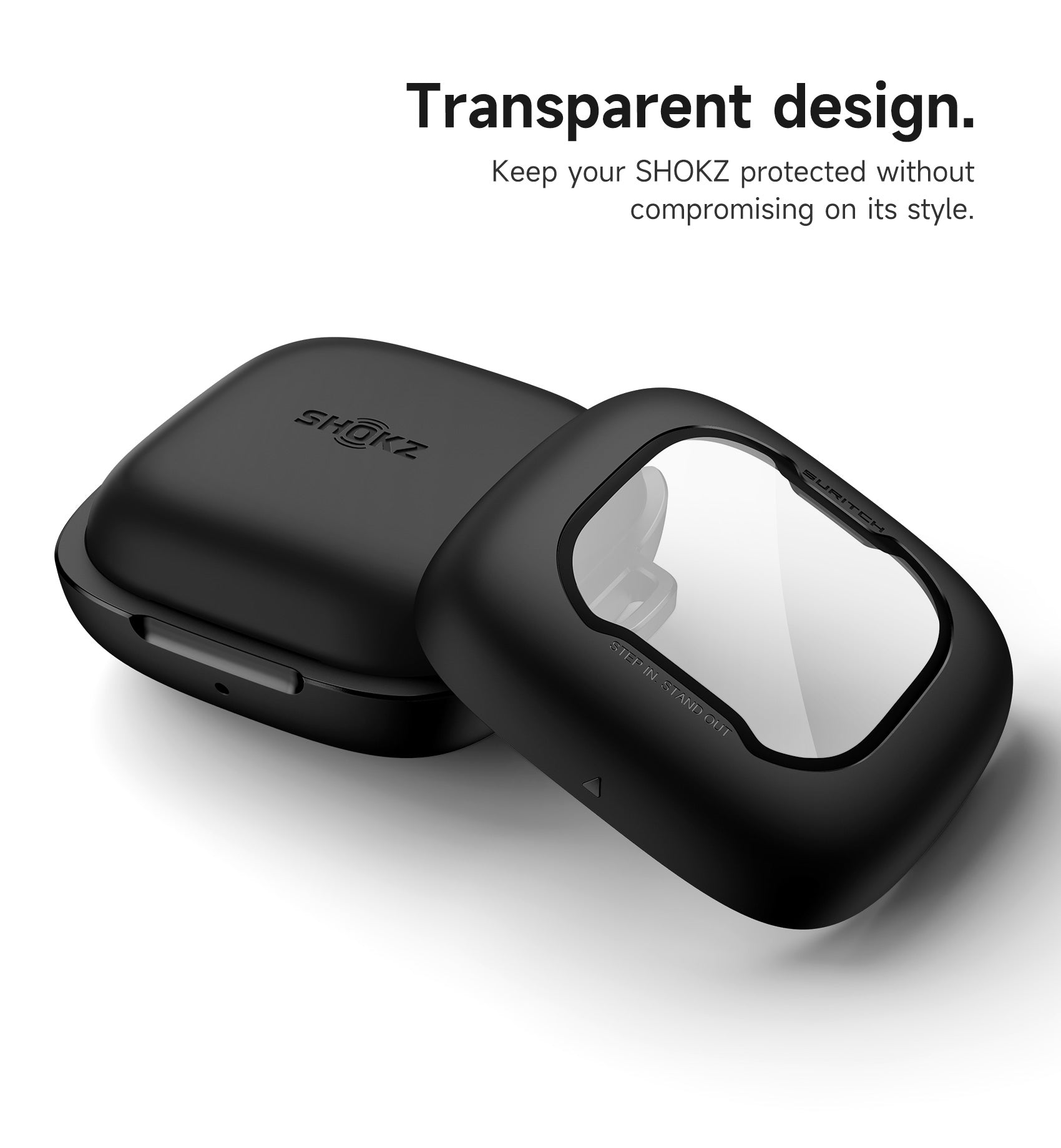 Suritch Case for SHOKZ OpenFit Air Earbuds 2024 Magnetic Locking Protective Bumper Cover with Carabiner Keyring