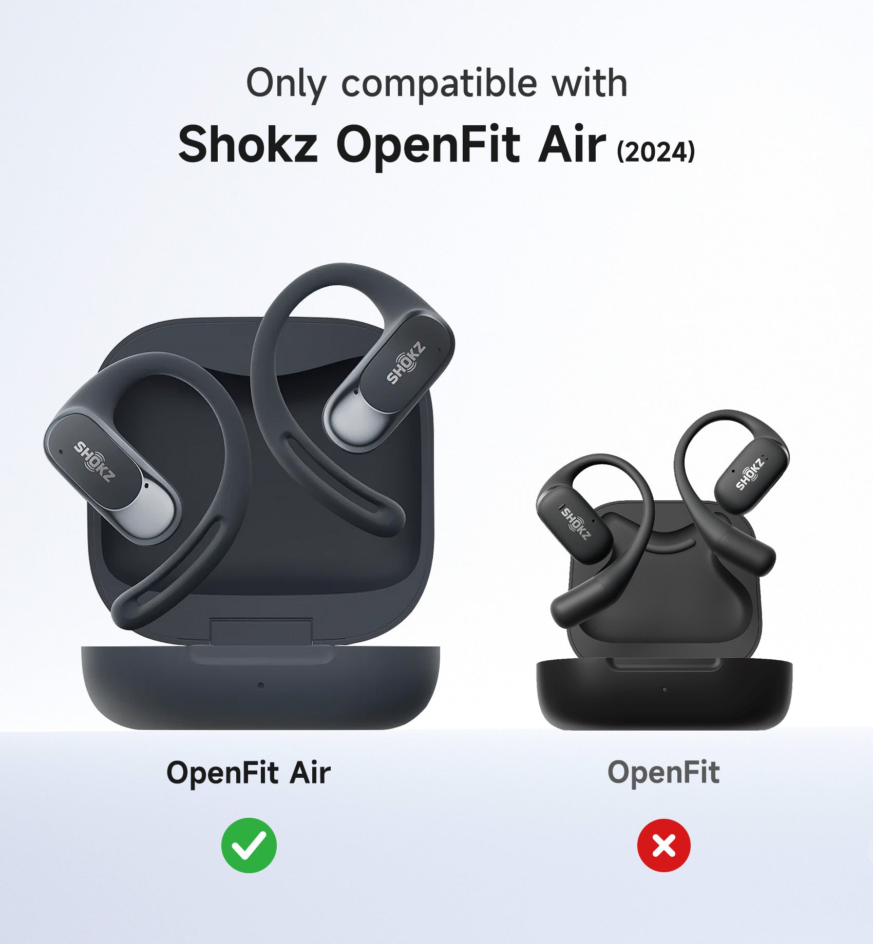 Suritch Case for SHOKZ OpenFit Air Earbuds 2024 Magnetic Locking Protective Bumper Cover with Carabiner Keyring