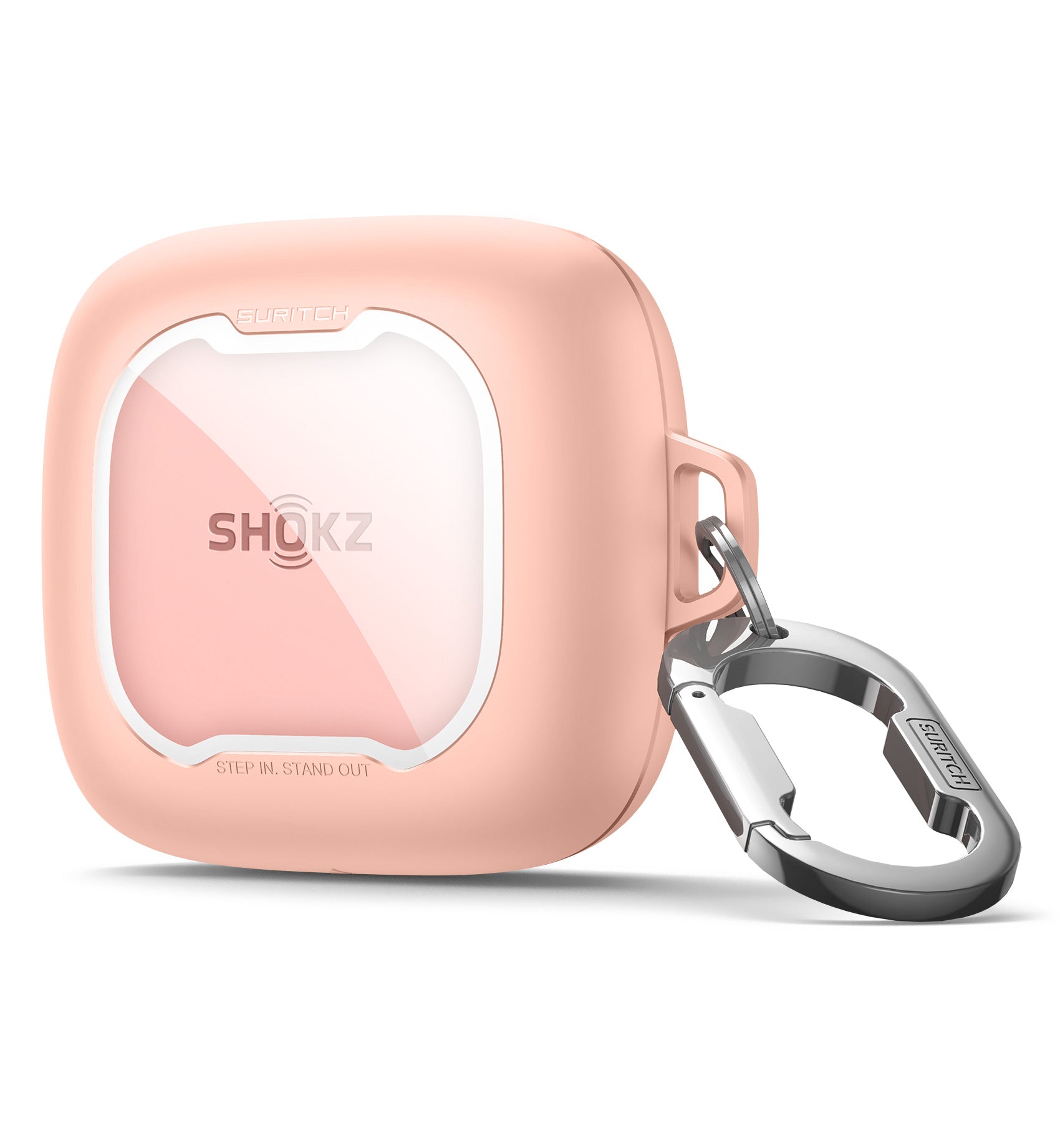 Suritch Case for SHOKZ OpenFit Air Earbuds 2024 Magnetic Locking Protective Bumper Cover with Carabiner Keyring