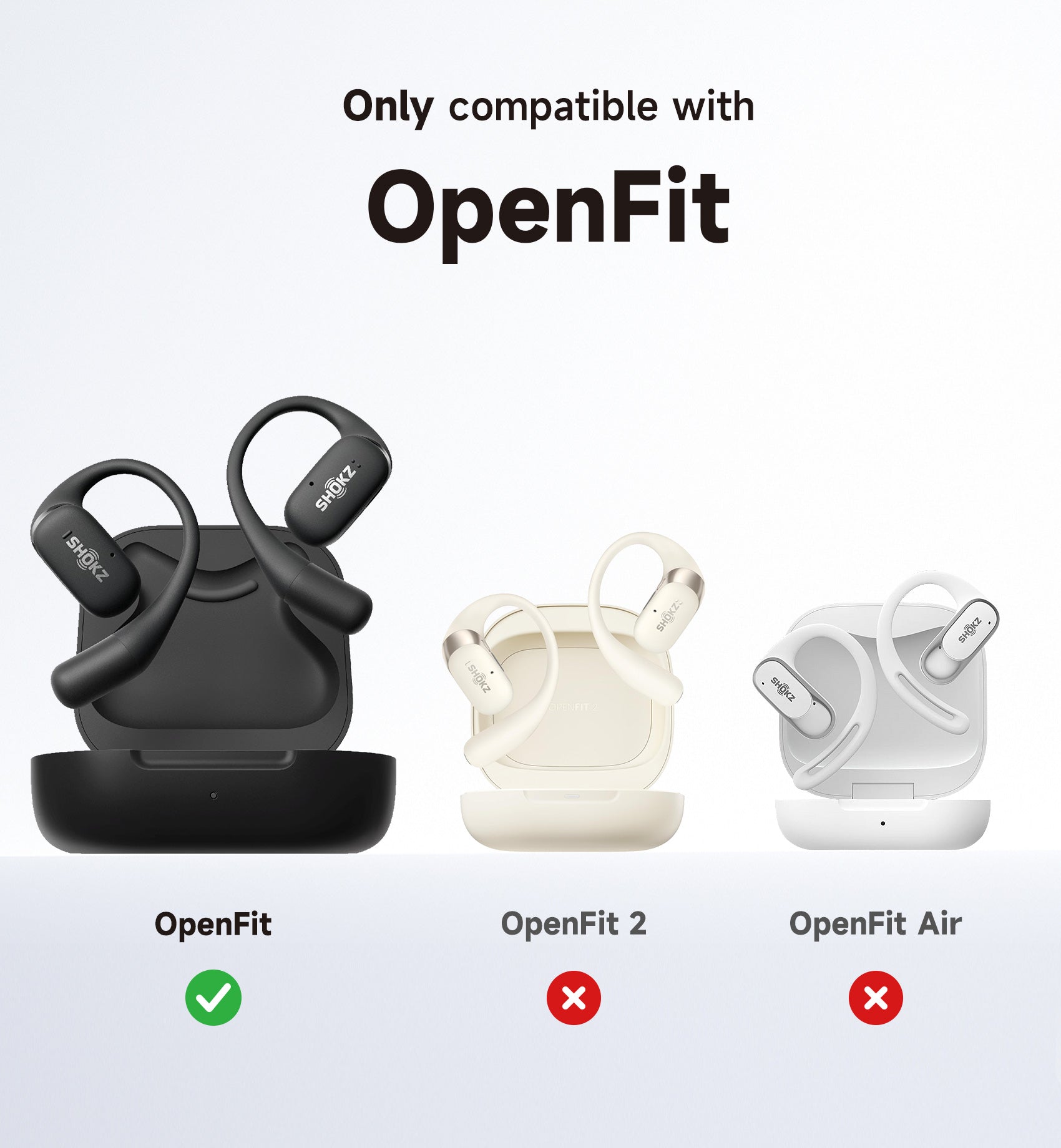 Suritch Case for SHOKZ OpenFit Shockproof Magnetic Protective Cover True Wireless Bluetooth Headphones with Magnetic Lid Lock Carabiner