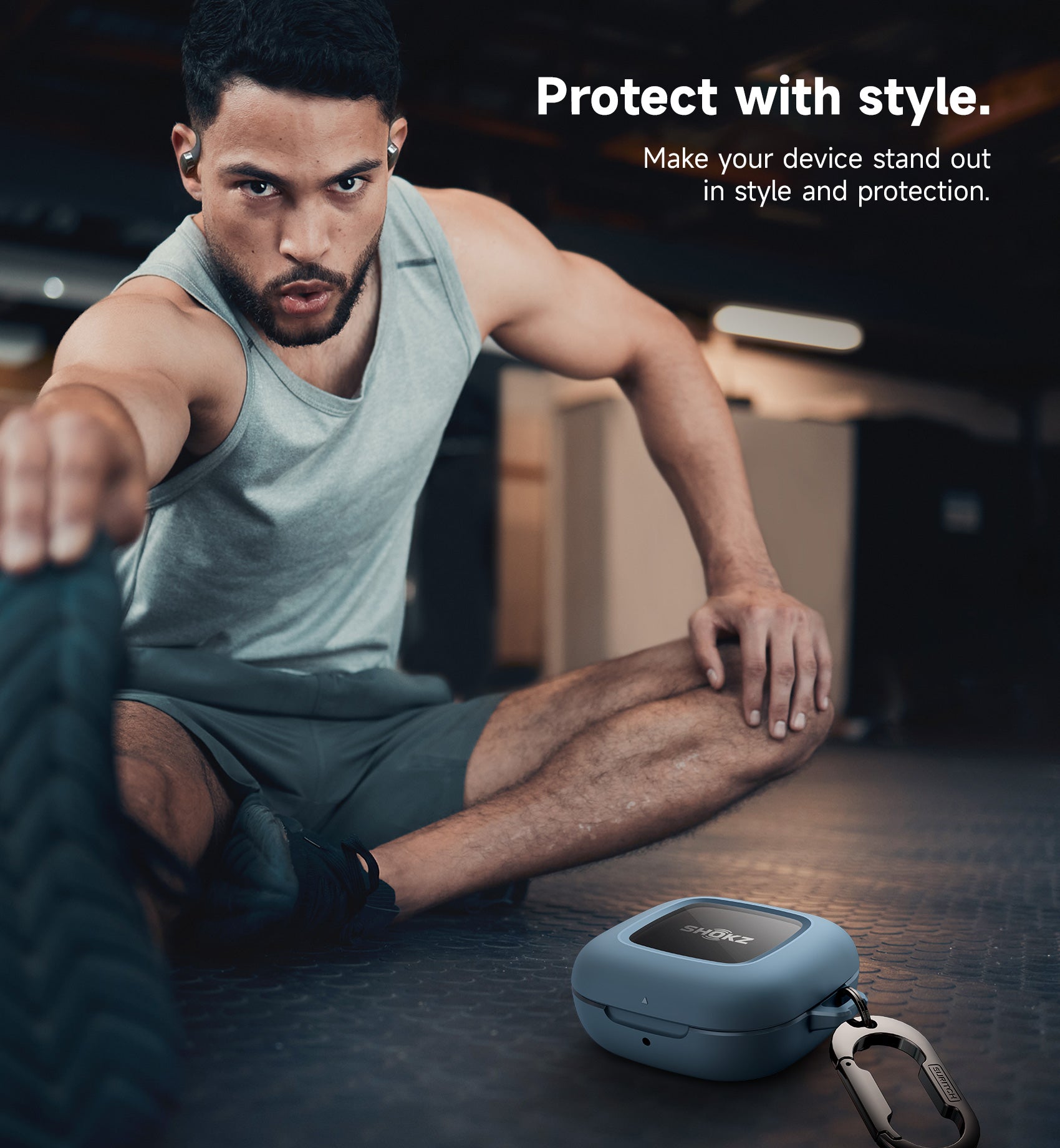 Suritch Case for SHOKZ OpenFit Shockproof Magnetic Protective Cover True Wireless Bluetooth Headphones with Magnetic Lid Lock Carabiner