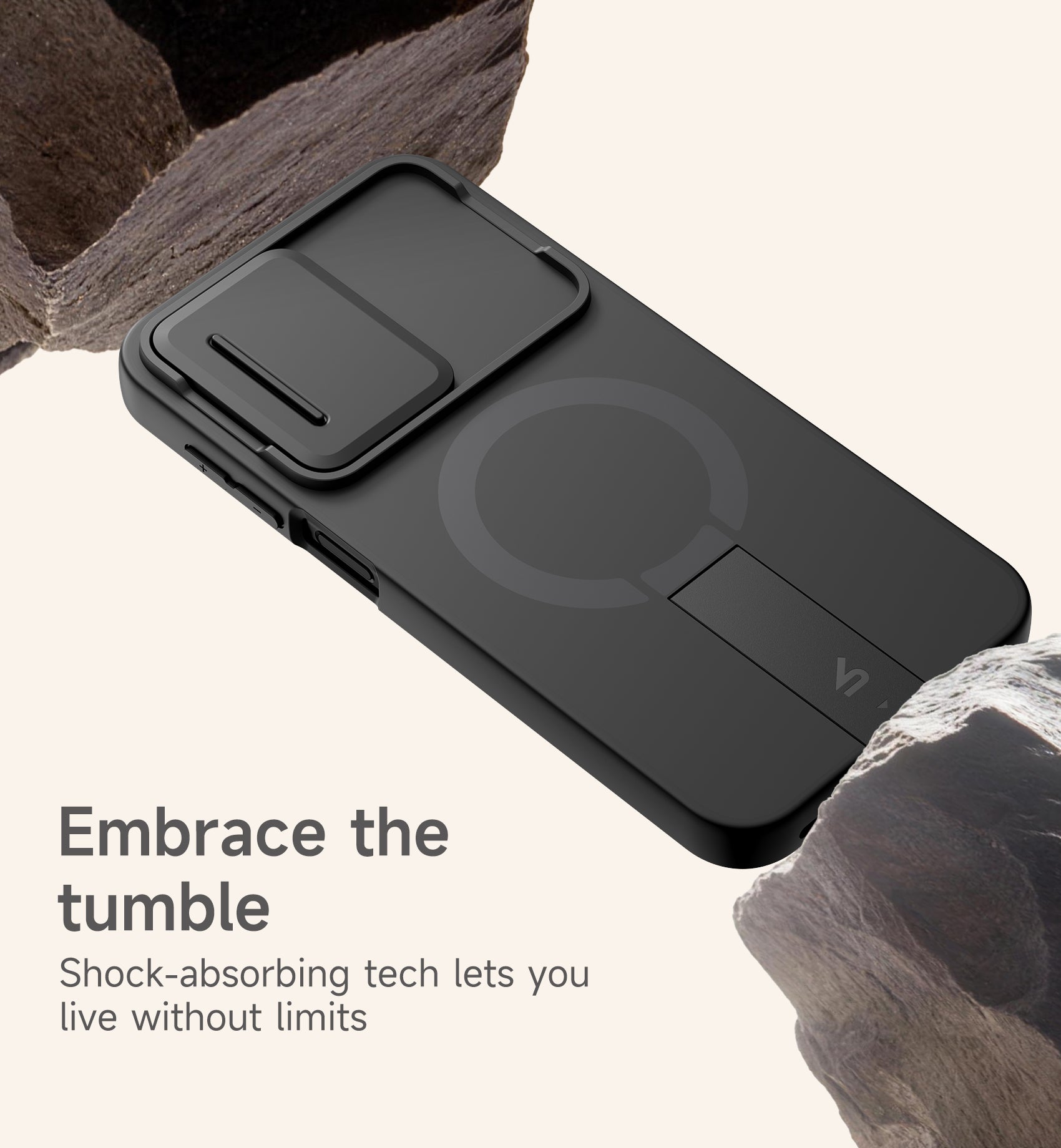 Suritch Case for Samsung Galaxy A17 5G Compatible with MagSafe Shockproof Bumper Slim Magnetic Protective Cover with Camera Cover Adjustable Metal Kickstand