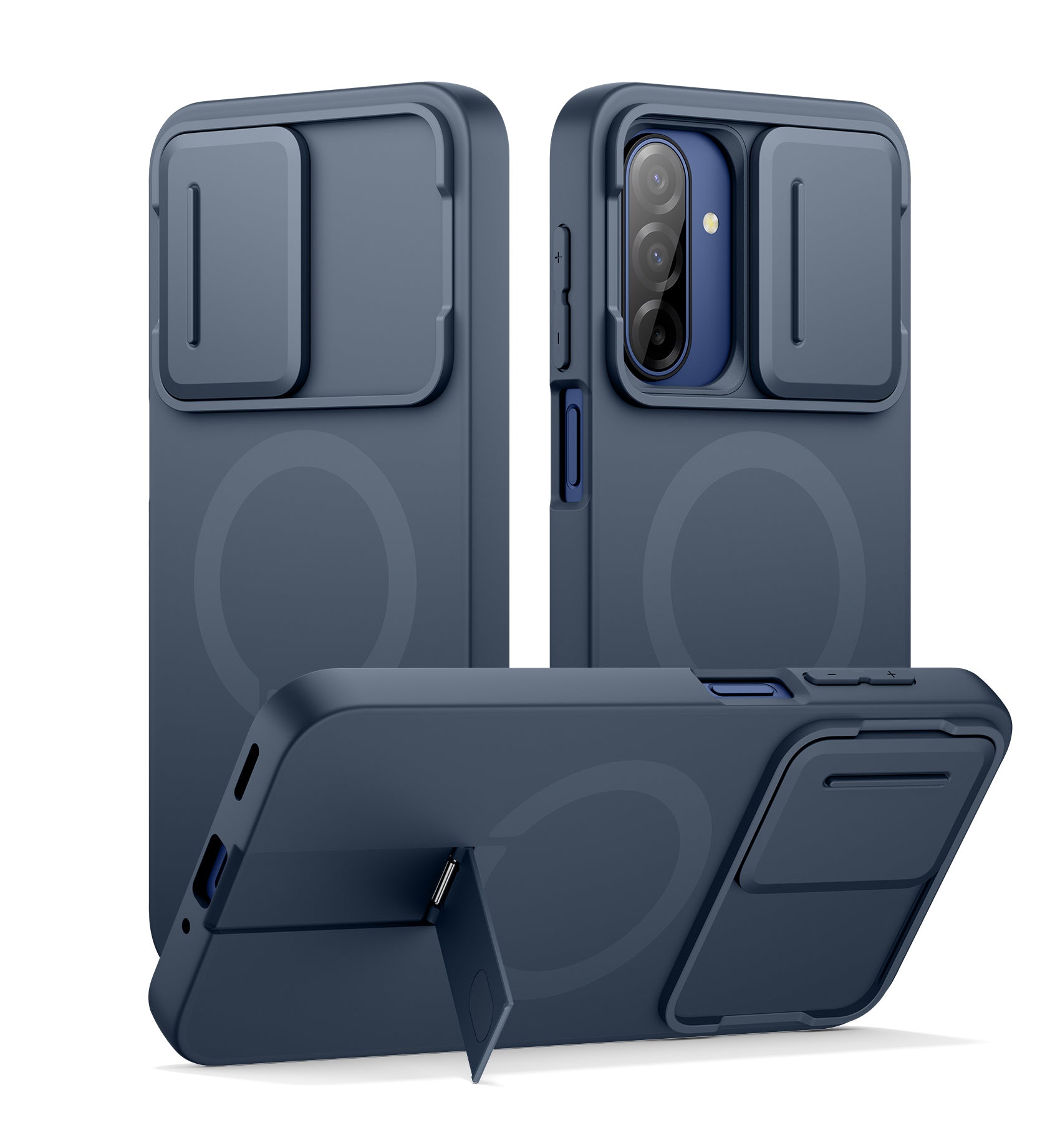 Suritch Case for Samsung Galaxy A17 5G Compatible with MagSafe Shockproof Bumper Slim Magnetic Protective Cover with Camera Cover Adjustable Metal Kickstand