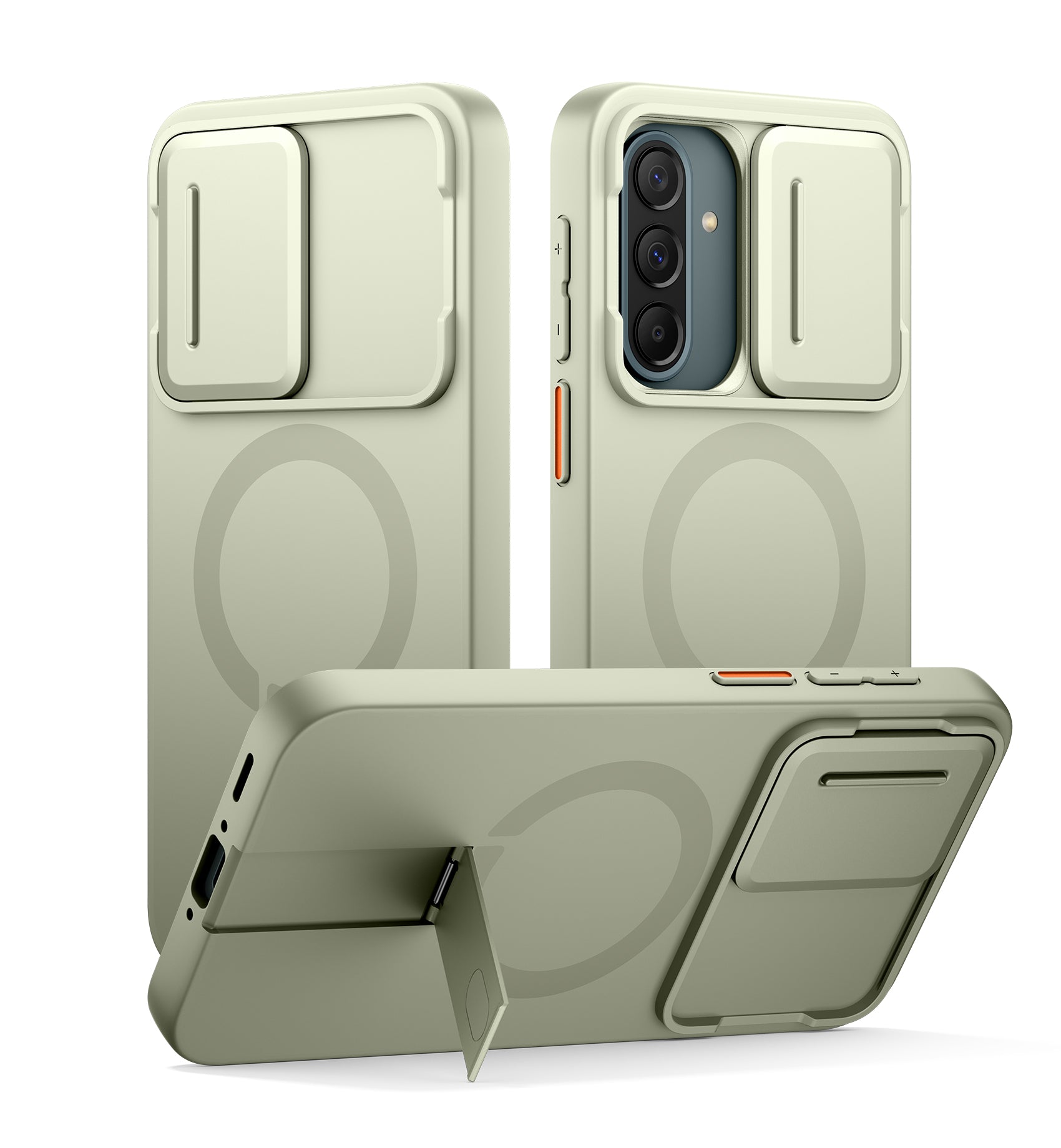 Suritch Case for Samsung Galaxy A37 5G Compatible with MagSafe Shockproof Bumper Slim Magnetic Protective Cover with Camera Cover Adjustable Metal Kickstand
