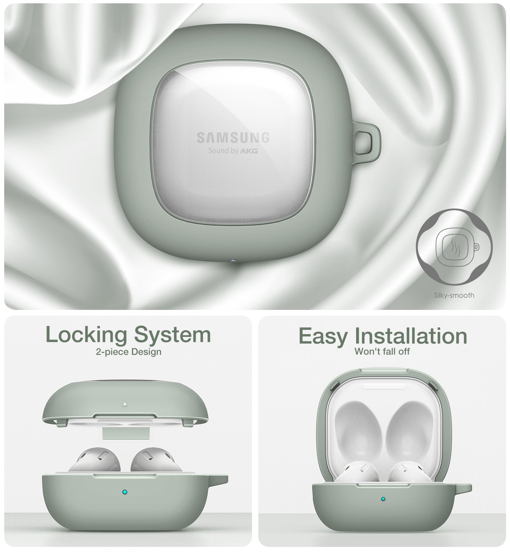 Suritch Case for Samsung Galaxy Buds Pro Shockproof Sturdy Protective Cover with Heavy-Duty Carabiner