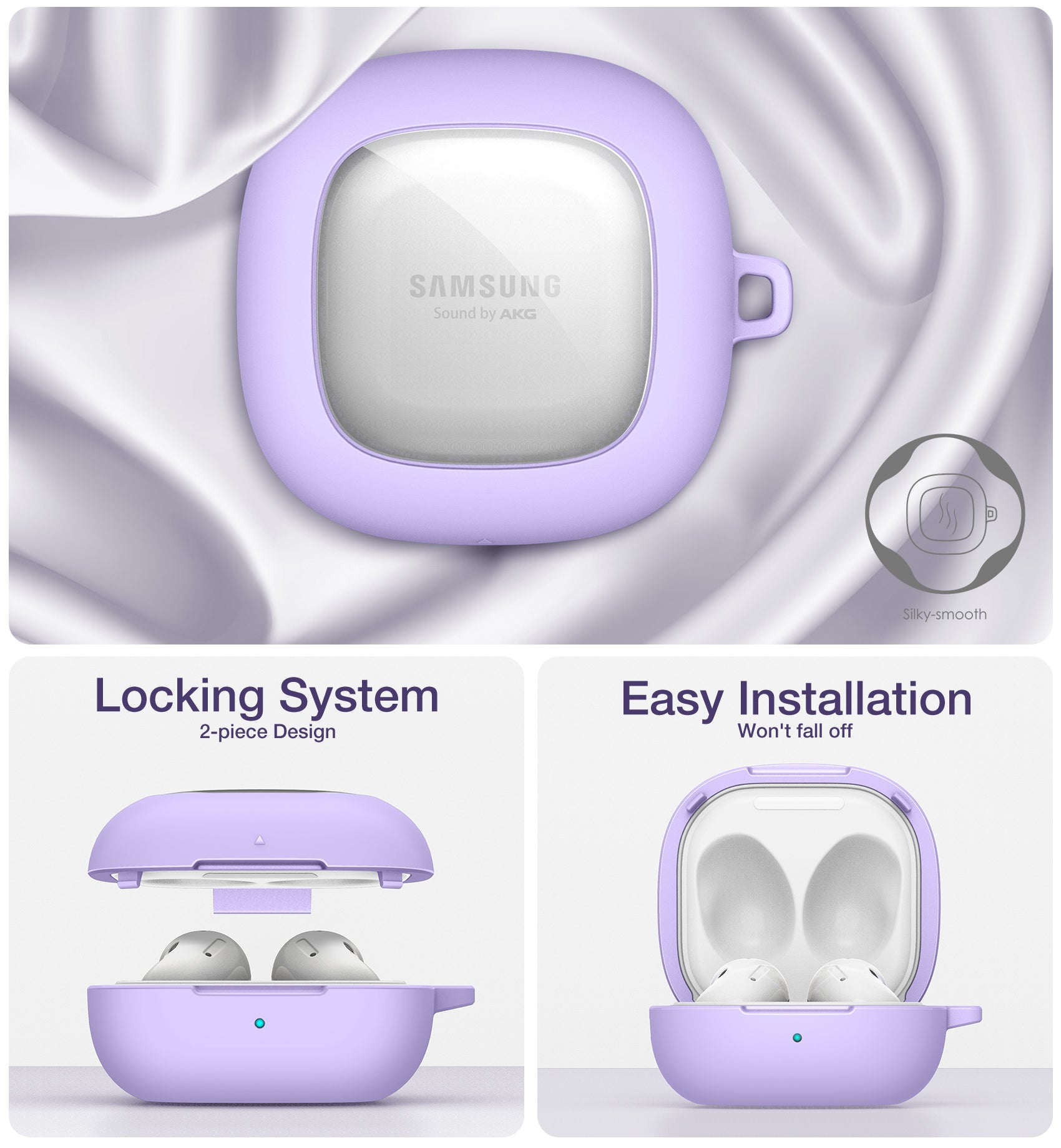 Suritch Case for Samsung Galaxy Buds Pro Shockproof Sturdy Protective Cover with Heavy-Duty Carabiner