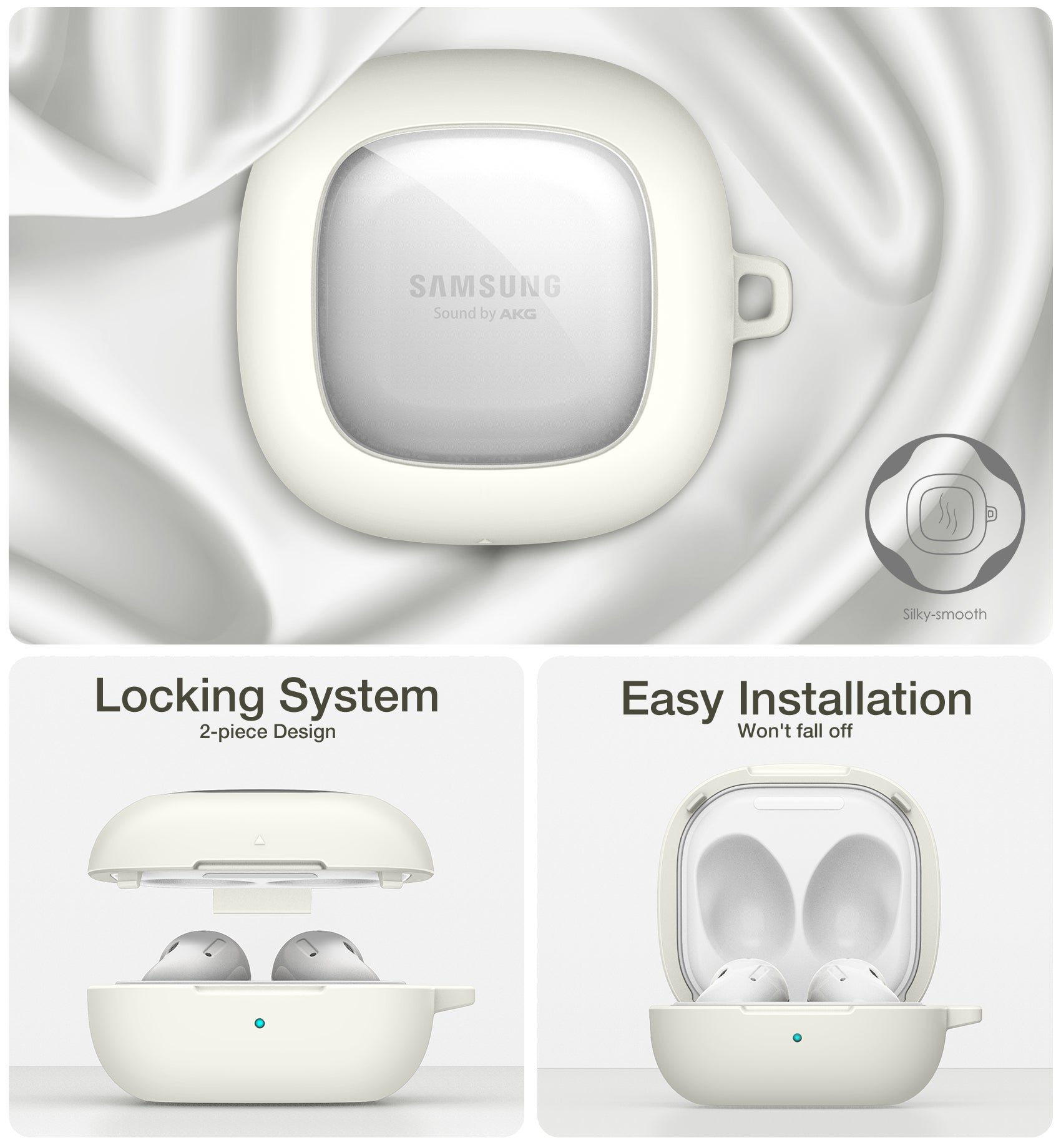 Suritch Case for Samsung Galaxy Buds Pro Shockproof Sturdy Protective Cover with Heavy-Duty Carabiner