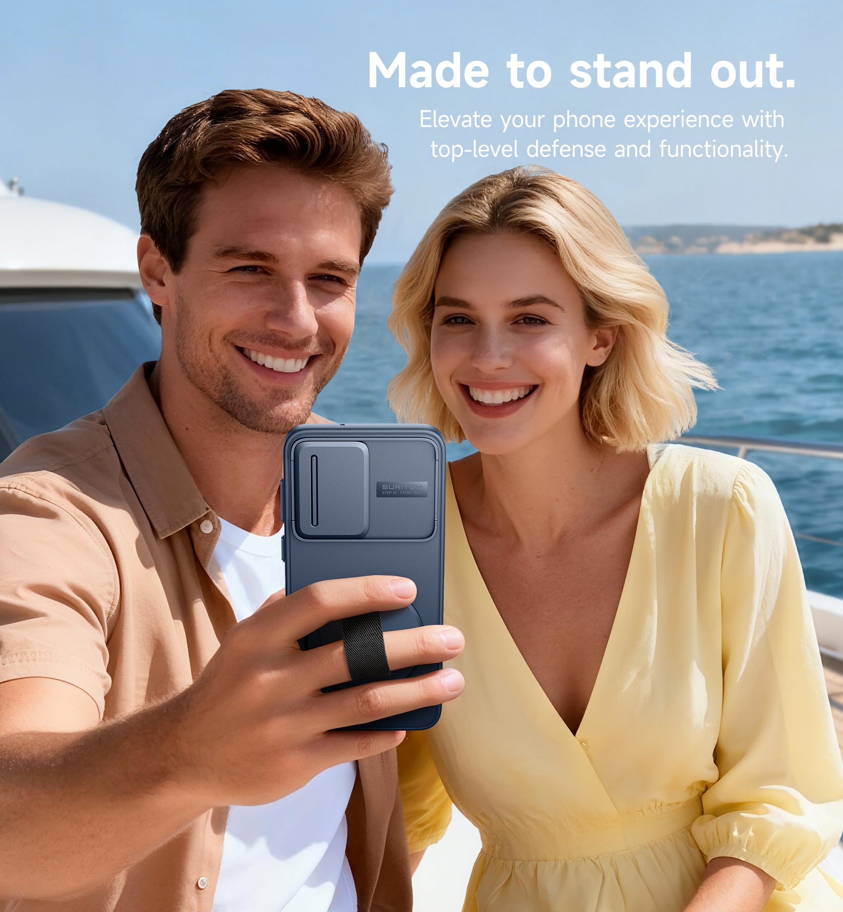 Suritch Case for Samsung Galaxy S23 Plus with 360° Rotatable Hand Strap Phone Grip Invisible Kickstand Slide Camera Cover Rugged Shockproof Protective Cover