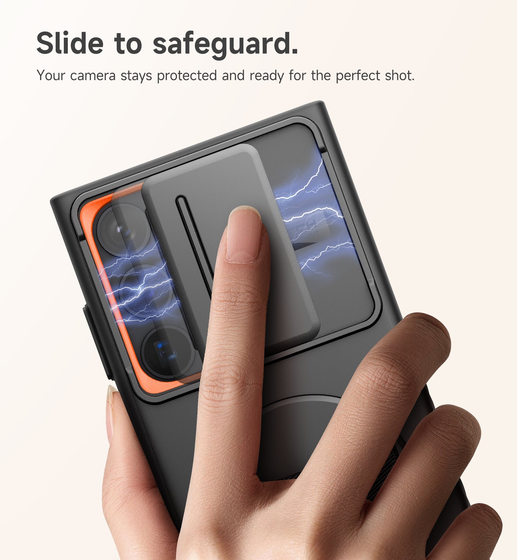 Suritch Case for Samsung Galaxy S23 Ultra with 360° Rotatable Hand Strap Phone Grip Invisible Kickstand Slide Camera Cover Rugged Shockproof Protective Cover