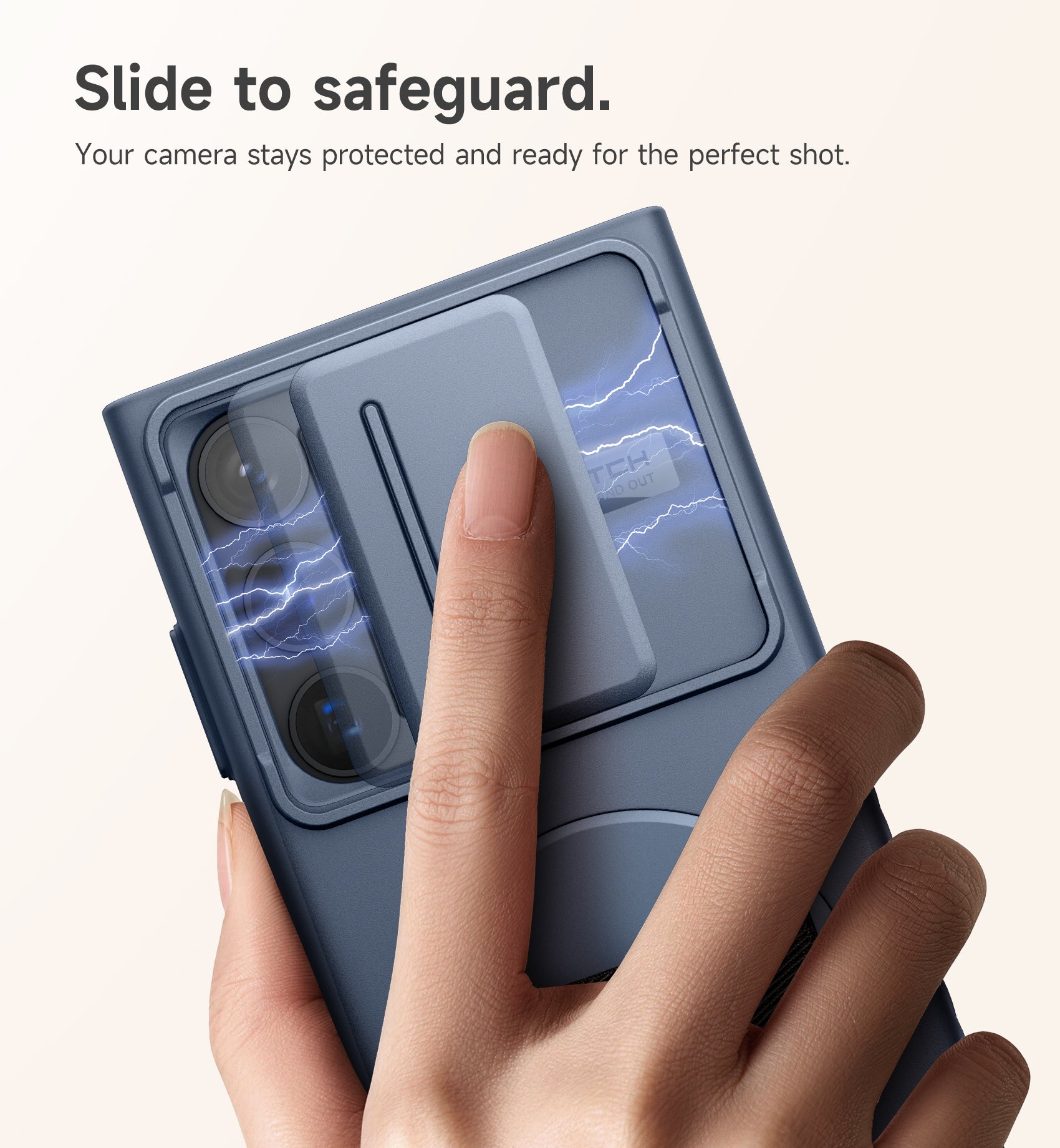 Suritch Case for Samsung Galaxy S23 Ultra with 360° Rotatable Hand Strap Phone Grip Invisible Kickstand Slide Camera Cover Rugged Shockproof Protective Cover