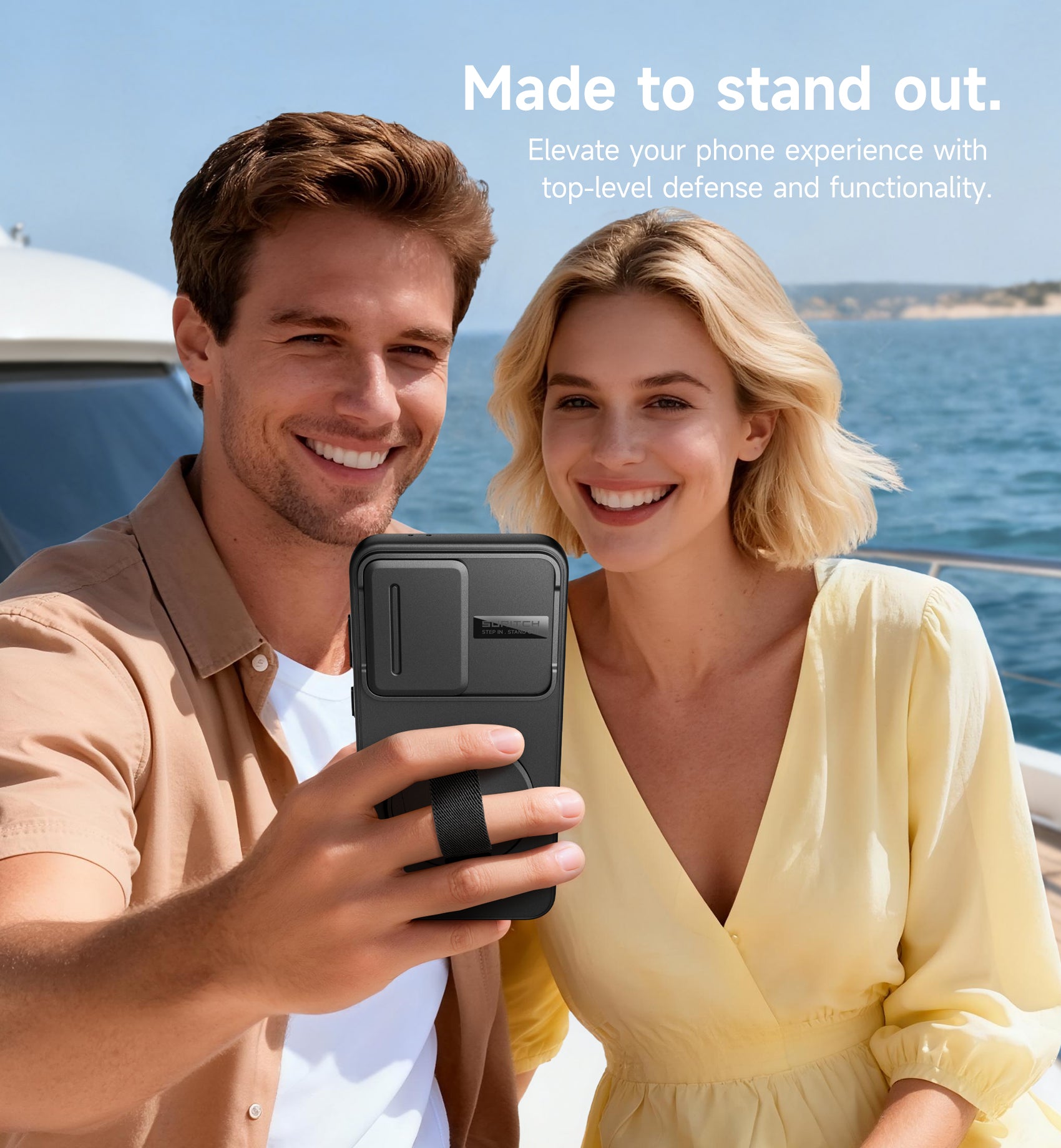 Suritch Case for Samsung Galaxy S24 FE with 360° Rotatable Hand Strap Phone Grip Invisible Kickstand Slide Camera Cover Rugged Shockproof Protective Cover
