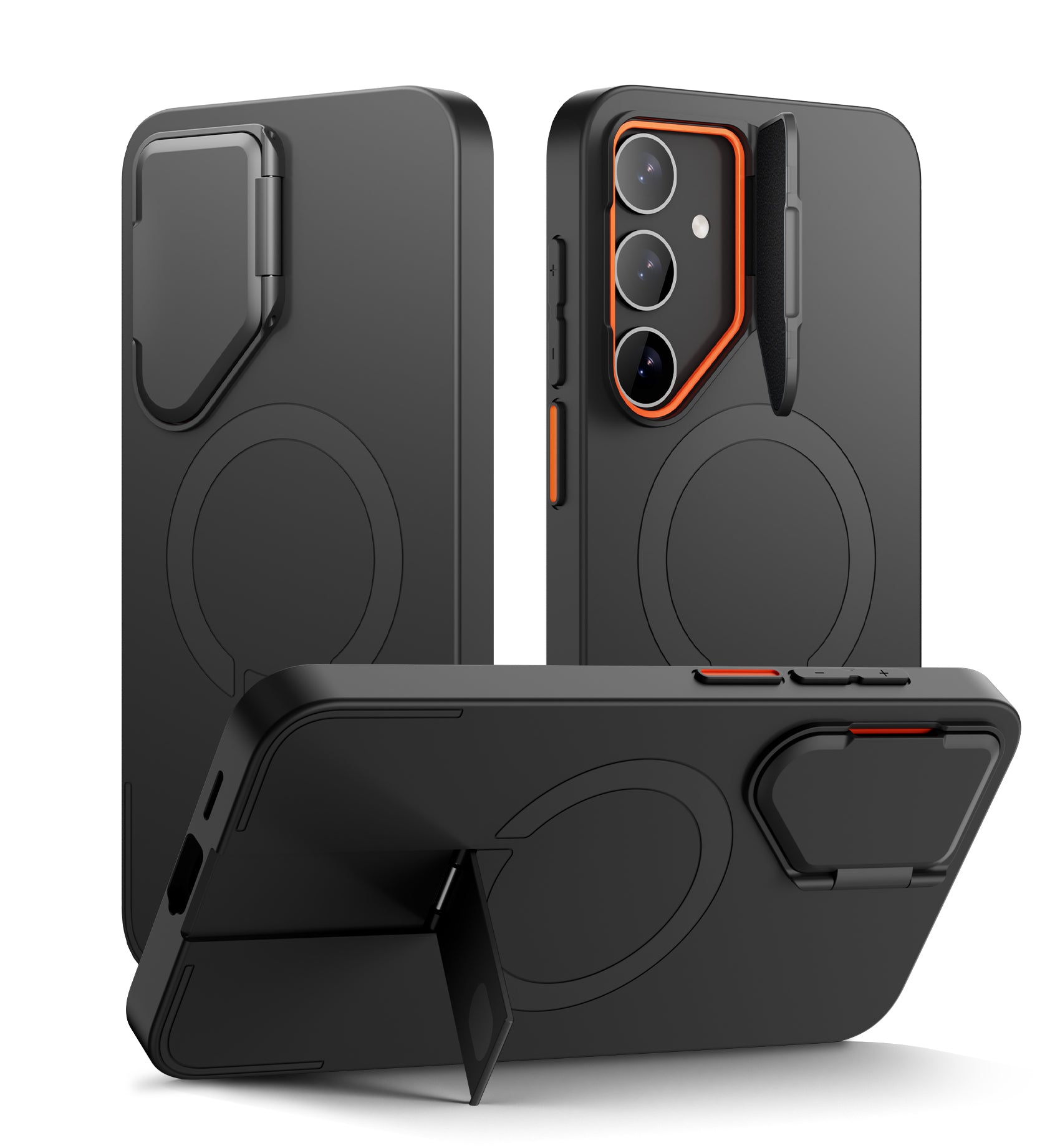 Suritch Case for Samsung Galaxy S24 Plus 2024 Magnetic Protective Cover with Camera Cover Adjustable Metal Kickstand
