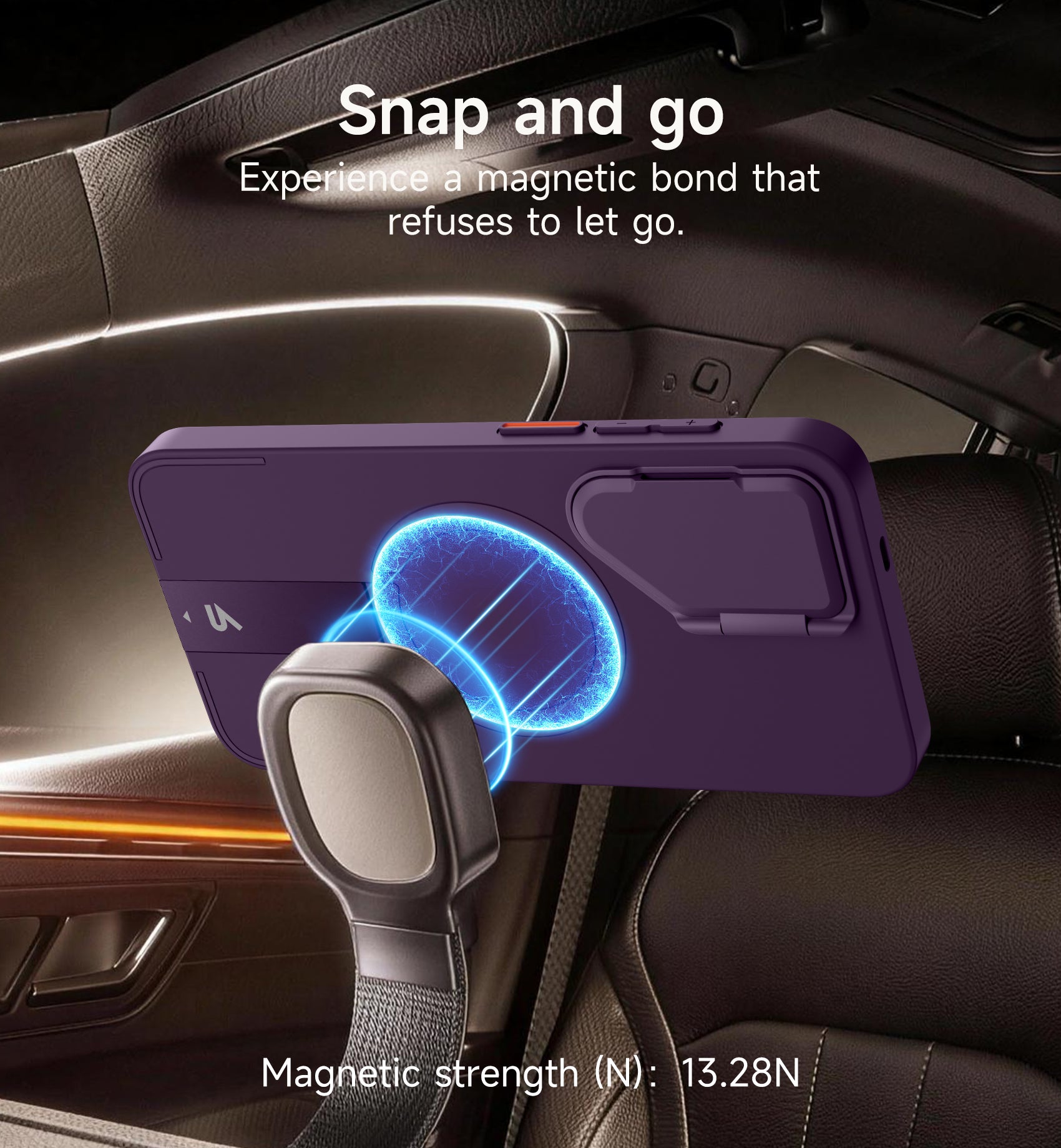Suritch Case for Samsung Galaxy S24 Plus 2024 Magnetic Protective Cover with Camera Cover Adjustable Metal Kickstand