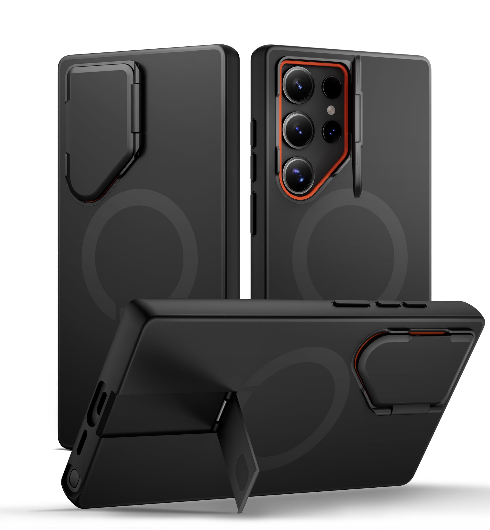 Suritch Case for Samsung Galaxy S24 Ultra 2024 Magnetic Protective Cover with Camera Cover Adjustable Metal Kickstand