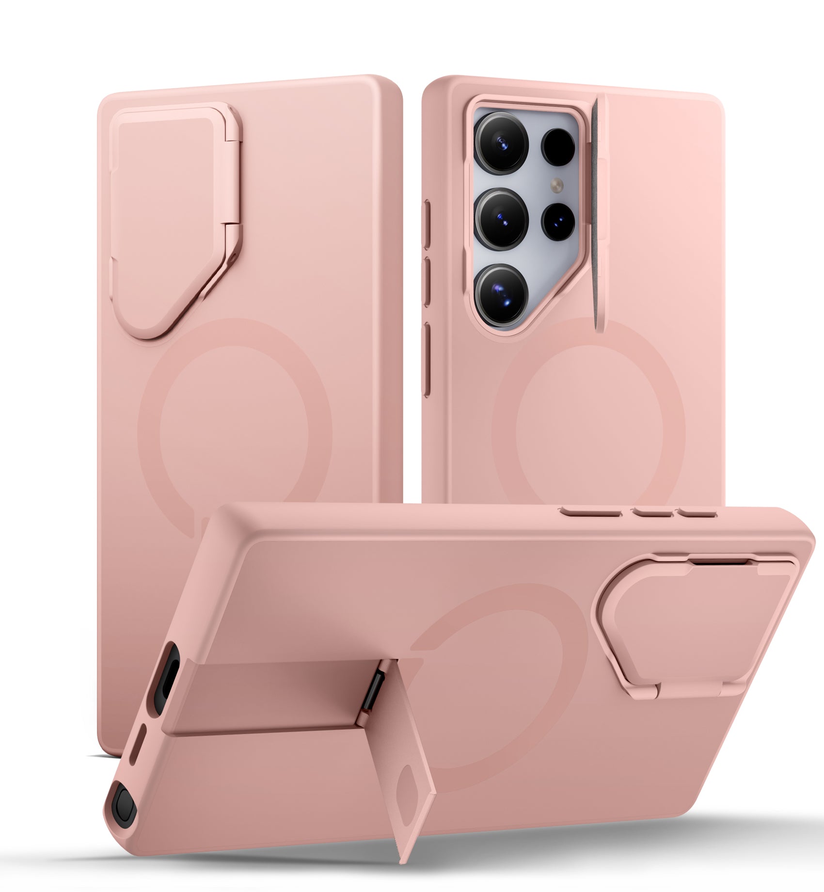 Suritch Case for Samsung Galaxy S24 Ultra 2024 Magnetic Protective Cover with Camera Cover Adjustable Metal Kickstand