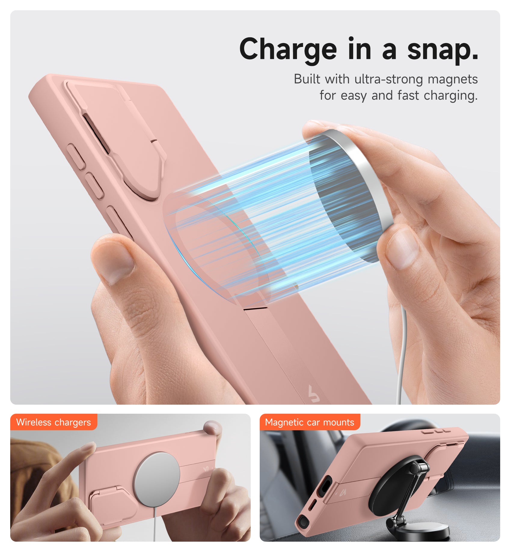 Suritch Case for Samsung Galaxy S24 Ultra 2024 Magnetic Protective Cover with Camera Cover Adjustable Metal Kickstand