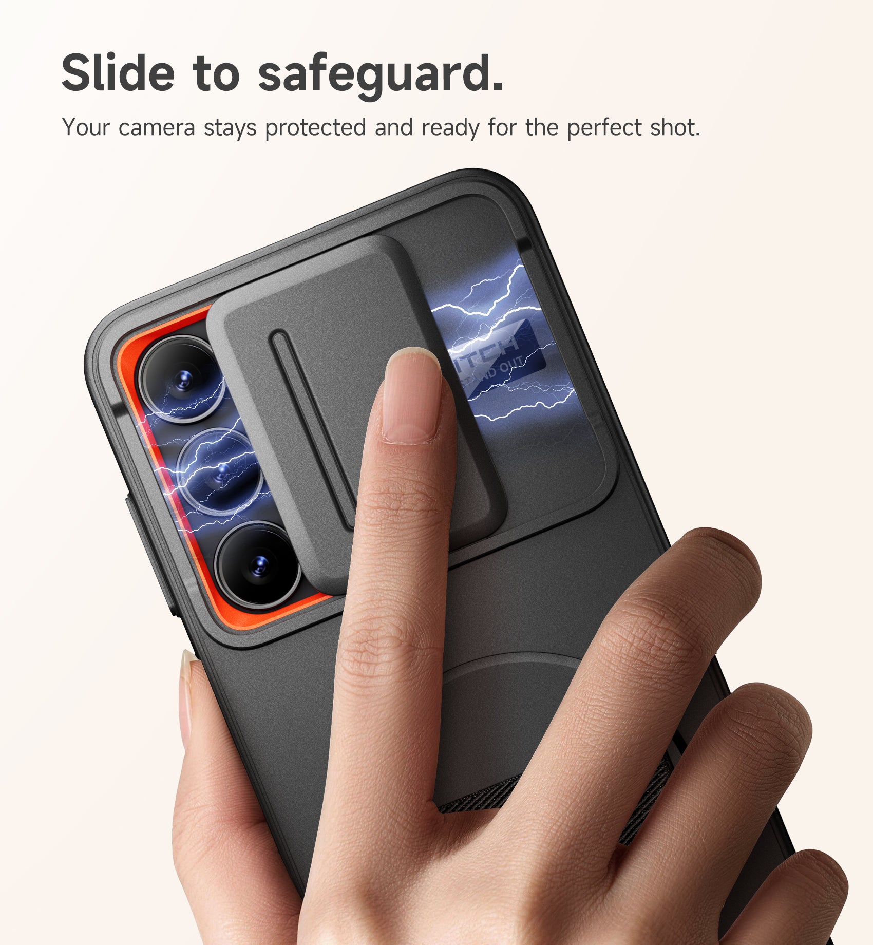 Suritch Case for Samsung Galaxy S25 FE with 360° Rotatable Hand Strap Phone Grip Invisible Kickstand Slide Camera Cover Rugged Shockproof Protective Cover