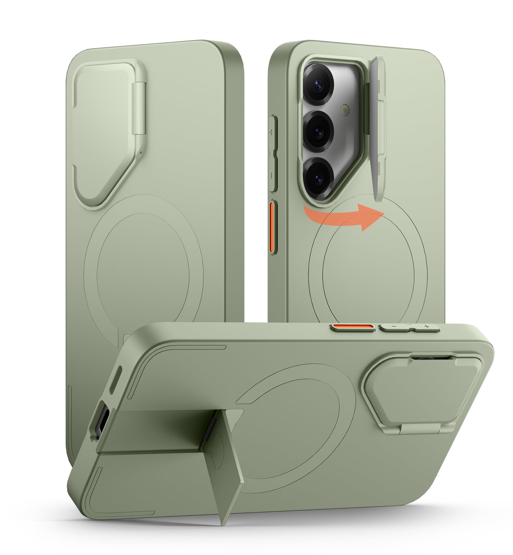 Suritch Case for Samsung Galaxy S25 Plus 2025 Magnetic Shockproof Protective Cover with Camera Cover Adjustable Metal Kickstand