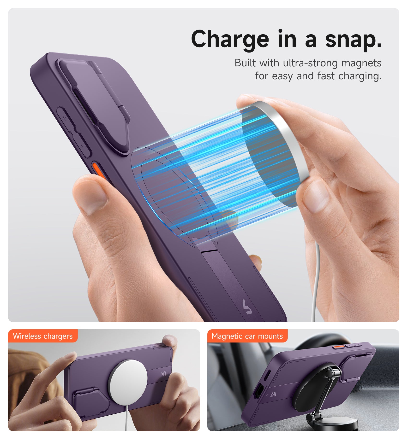 Suritch Case for Samsung Galaxy S25 2025 Magnetic Shockproof Bumper Slim Protective Cover with Camera Cover Adjustable Metal Kickstand