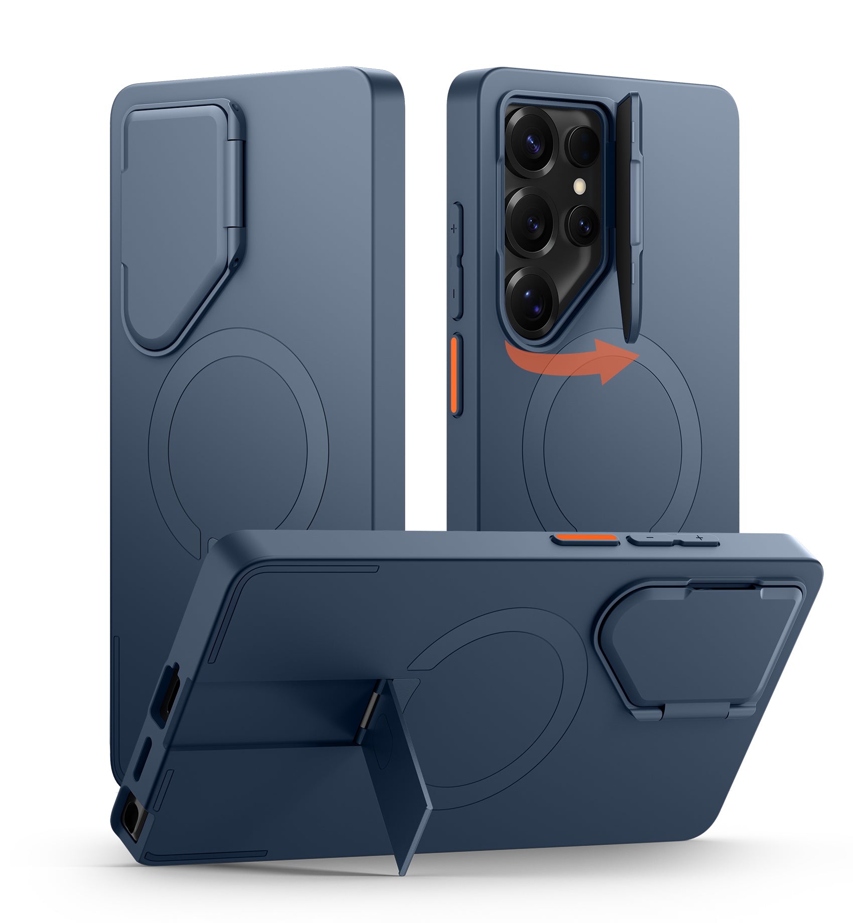 Suritch Case for Samsung Galaxy S25 Ultra Magnetic Protective Cover with Camera Cover Adjustable Metal Kickstand