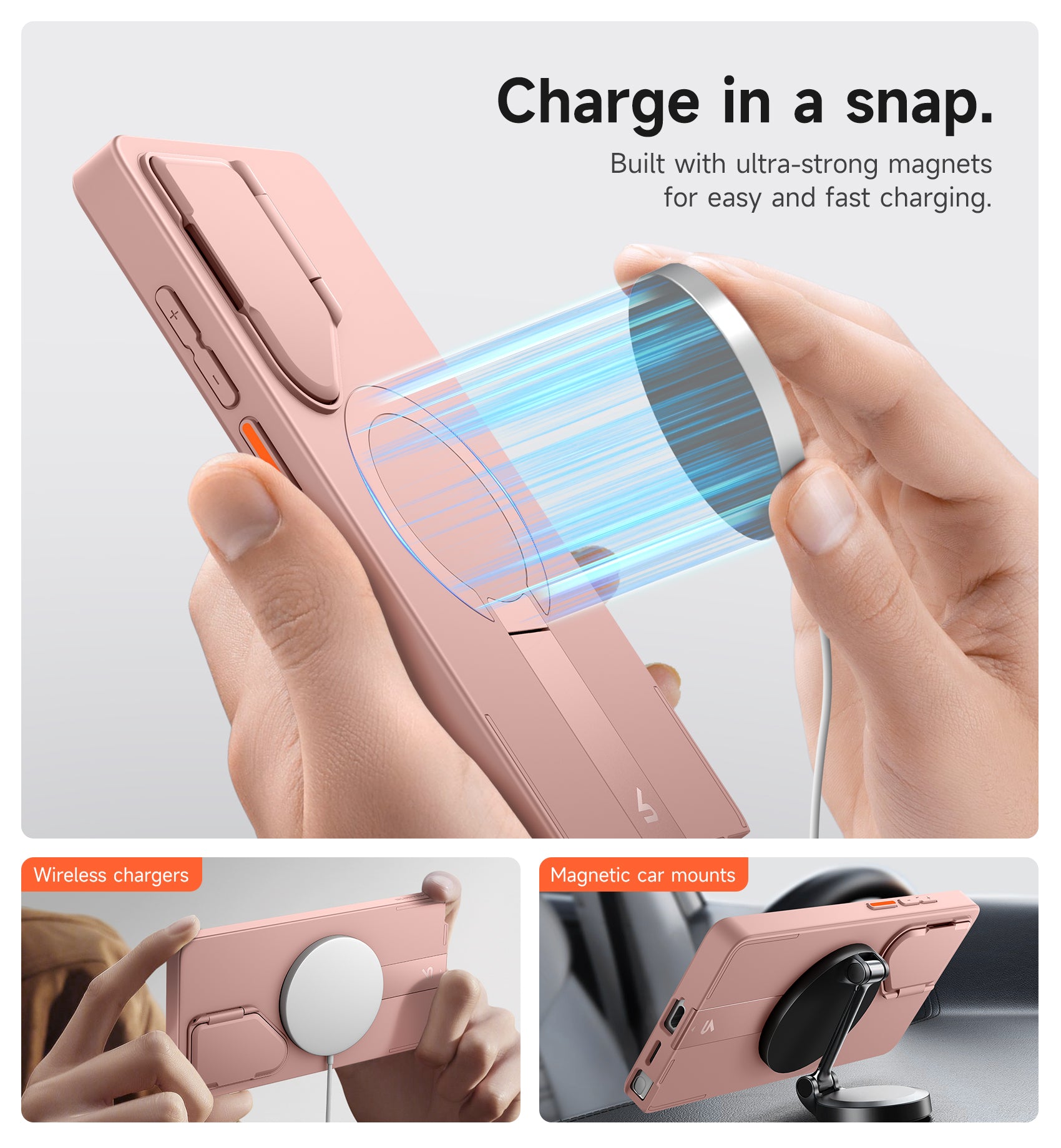 Suritch Case for Samsung Galaxy S25 Ultra Magnetic Protective Cover with Camera Cover Adjustable Metal Kickstand