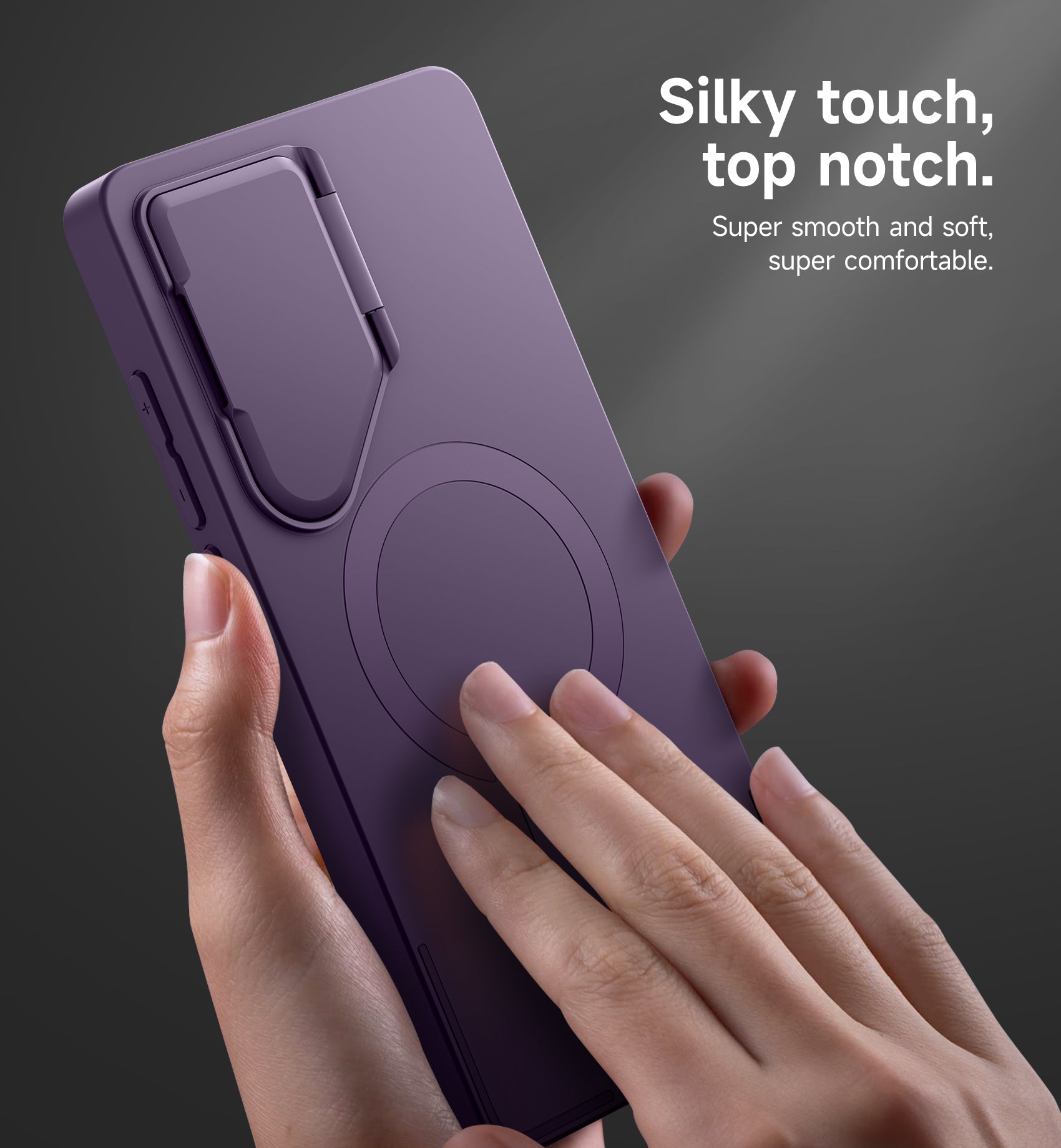 Suritch Case for Samsung Galaxy S25 Ultra Magnetic Protective Cover with Camera Cover Adjustable Metal Kickstand