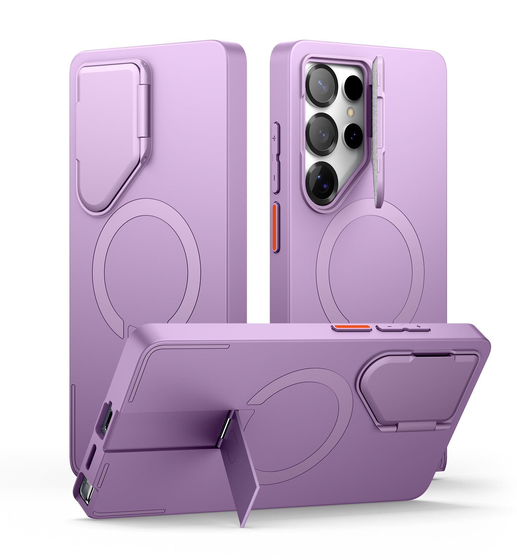 Suritch Case for Samsung Galaxy S25 Ultra Magnetic Protective Cover with Camera Cover Adjustable Metal Kickstand