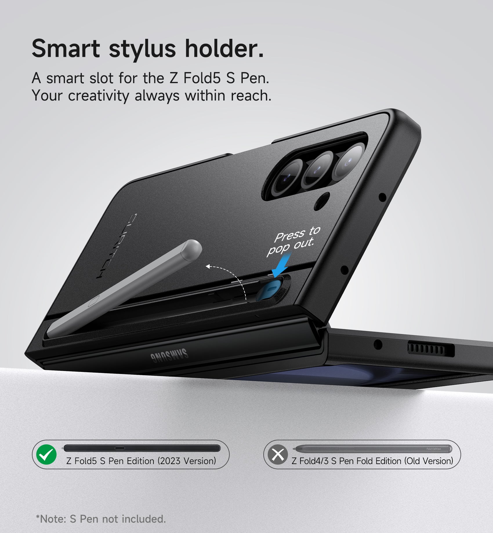 Suritch Case for Samsung Galaxy Z Fold 5 2023 with Kickstand S Pen Holder
