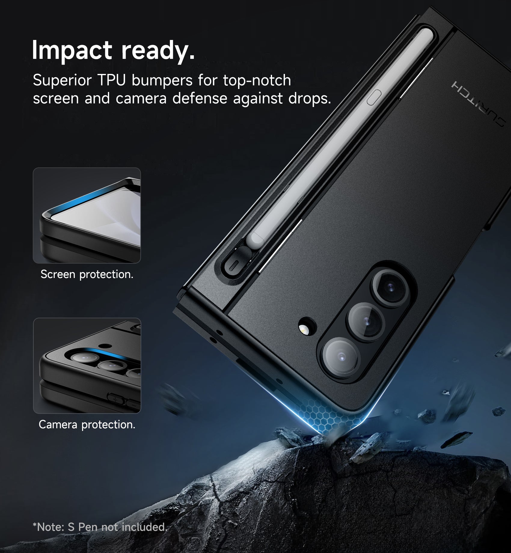 Suritch Case for Samsung Galaxy Z Fold 5 2023 with Kickstand S Pen Holder
