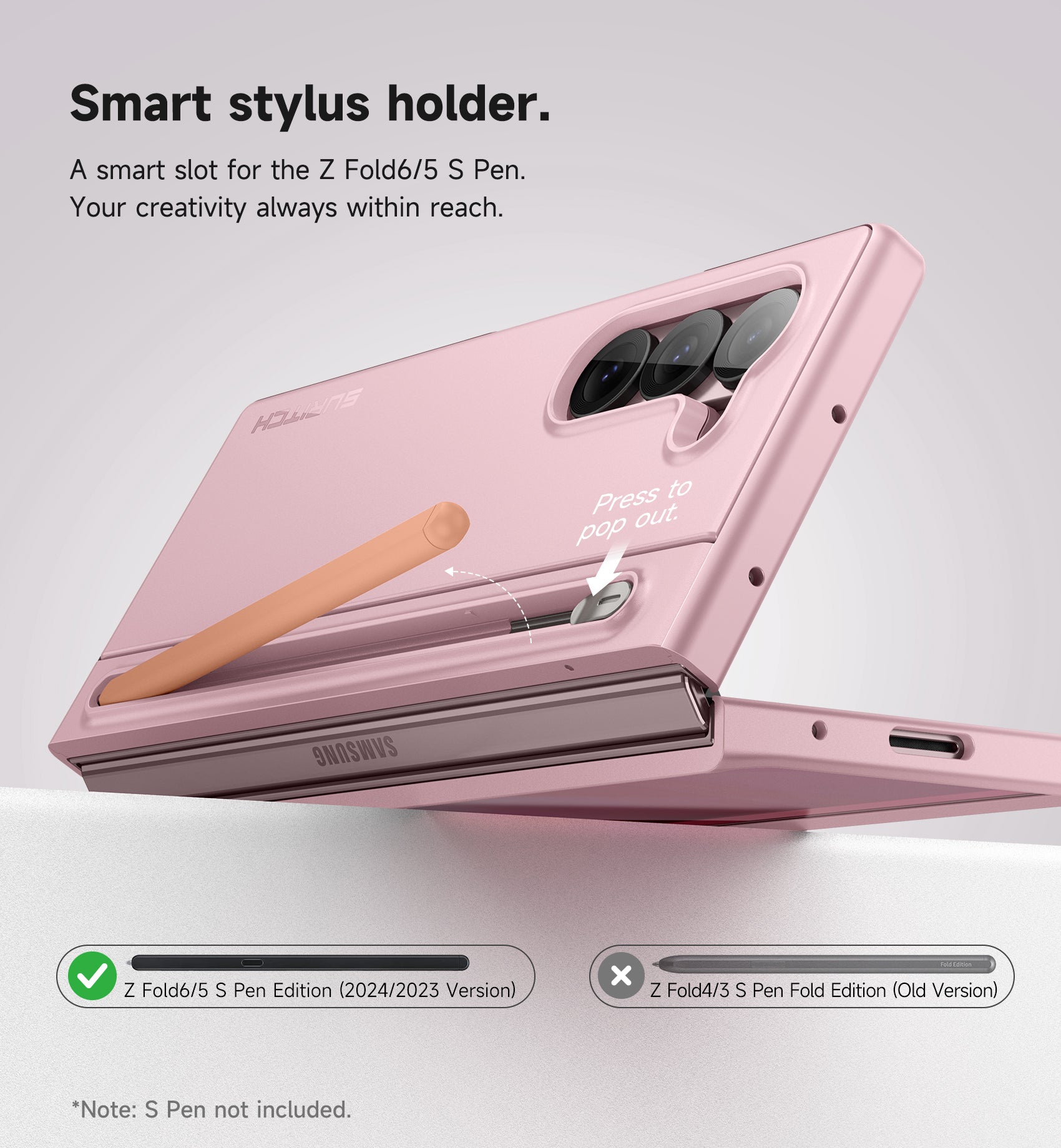 Suritch Case for Samsung Galaxy Z Fold 6 2024 with Kickstand S Pen Holder