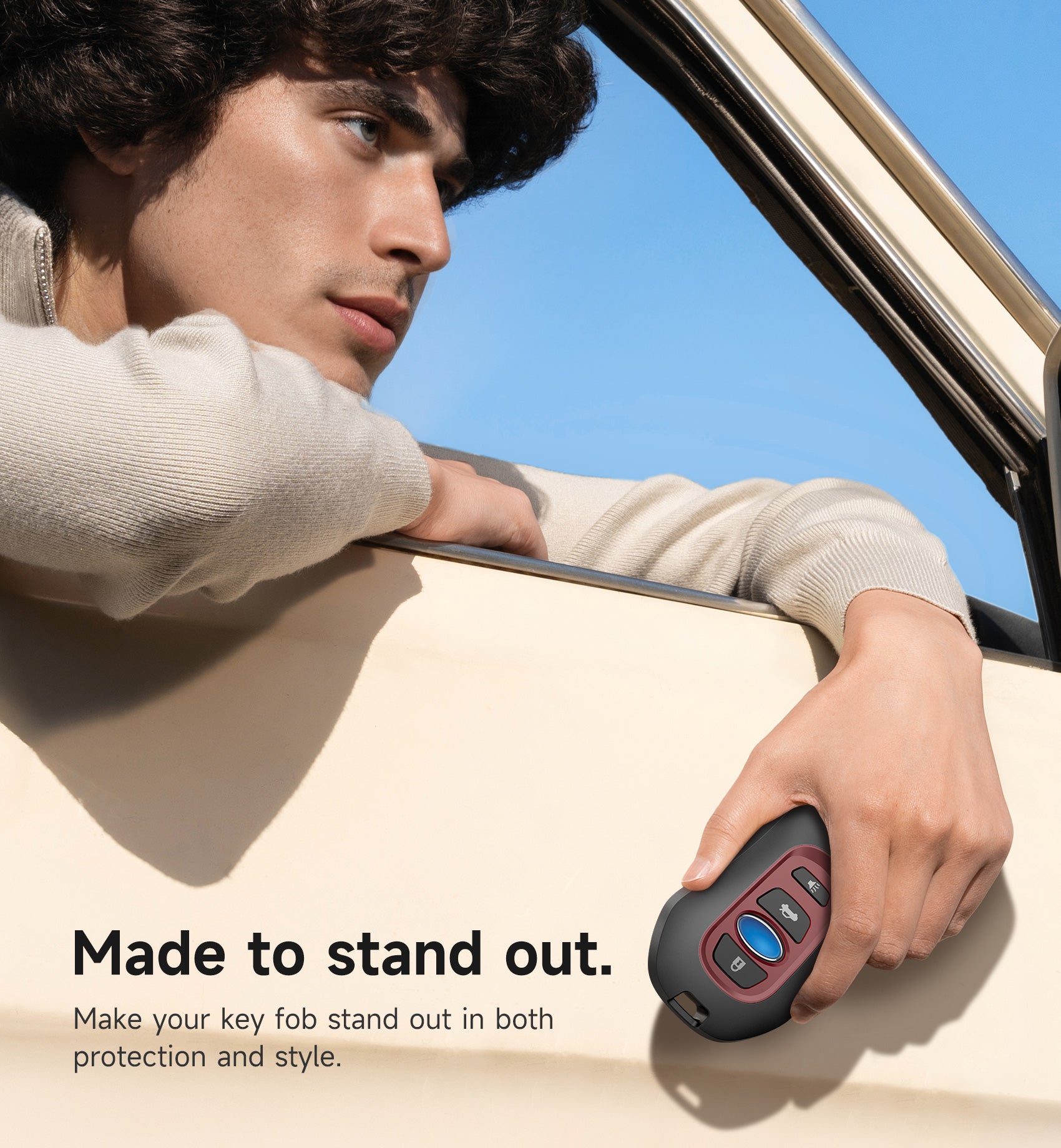 Suritch Case for Subaru Key Fob Tough PC Soft TPU Protective Cover with Keychain for Subaru CrossTrek Smart Key Protector
