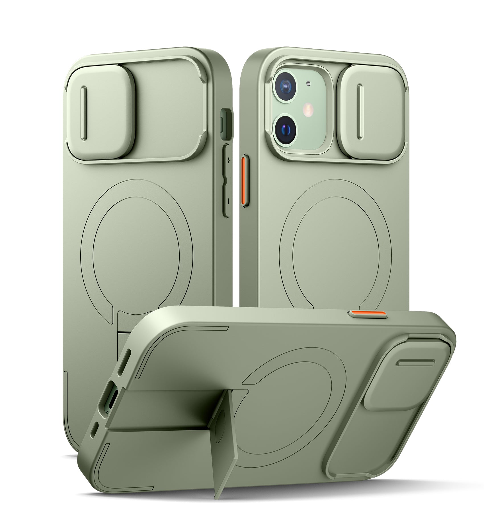 Suritch Case for iPhone 12 with Magnetic Camera Slide Cover Adjustable Kickstand Compatible with MagSafe Slim Protective Cover